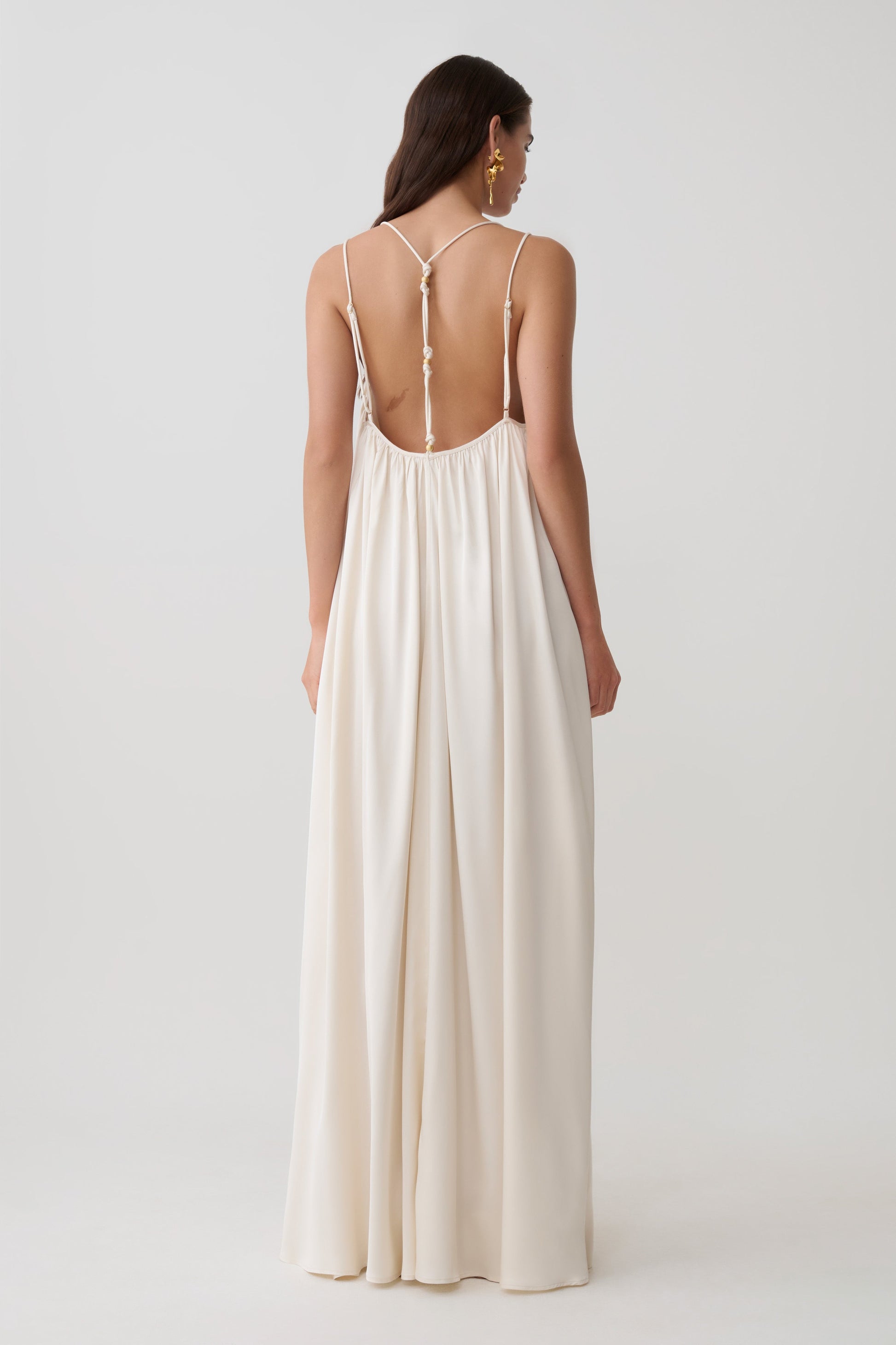 buttercream bridesmaid dresses Ladivine 7469 Long Bridesmaids Dress Simple Slit Satin Formal Dress V Neck A Line Evening Gown 8 / greenery main image 1