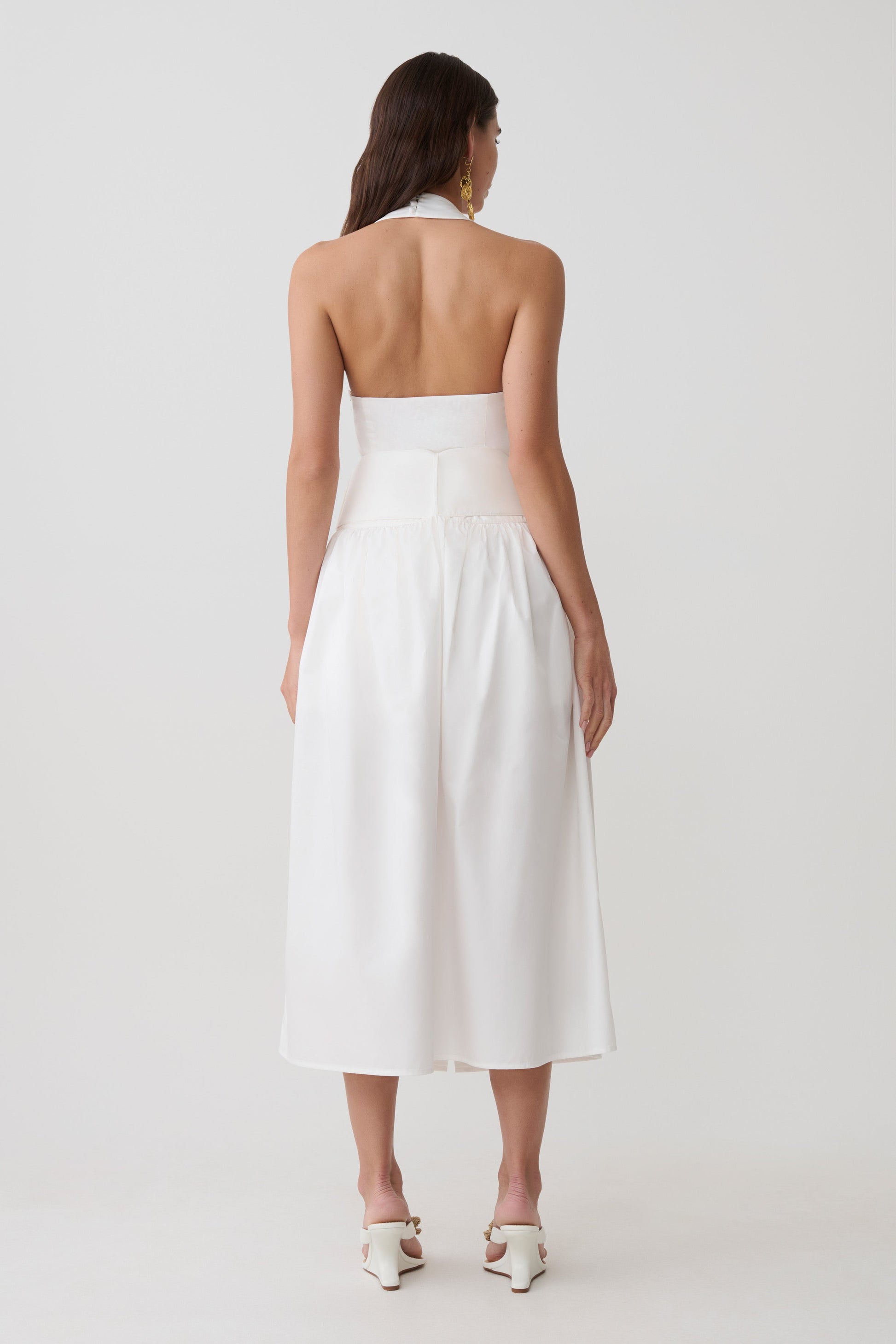 emery midi dress Emery Multi/Wear Cotton Midi Dress / White | MESHKI