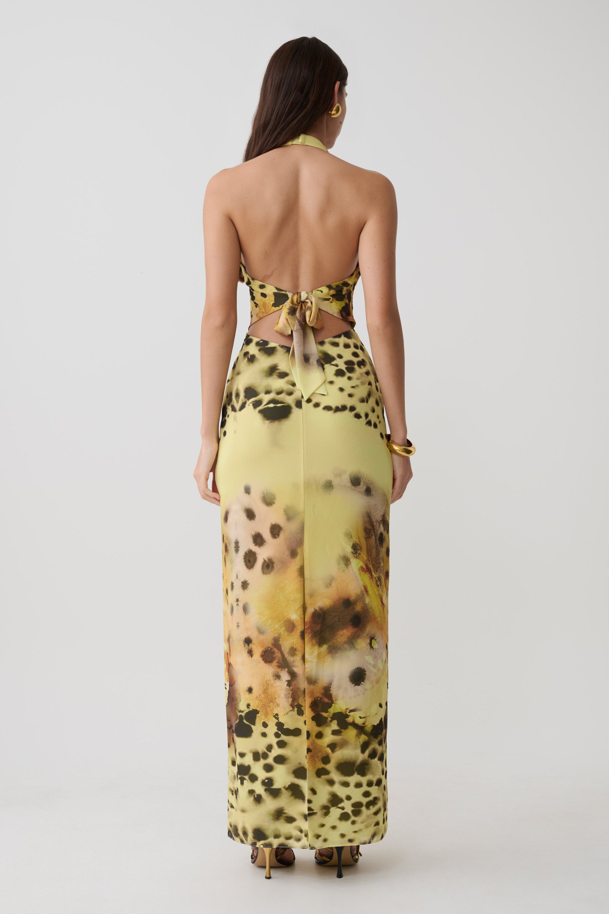 yellow floral halter maxi dress Yellow Floral Halter Maxi Dress Gabi Swimwear