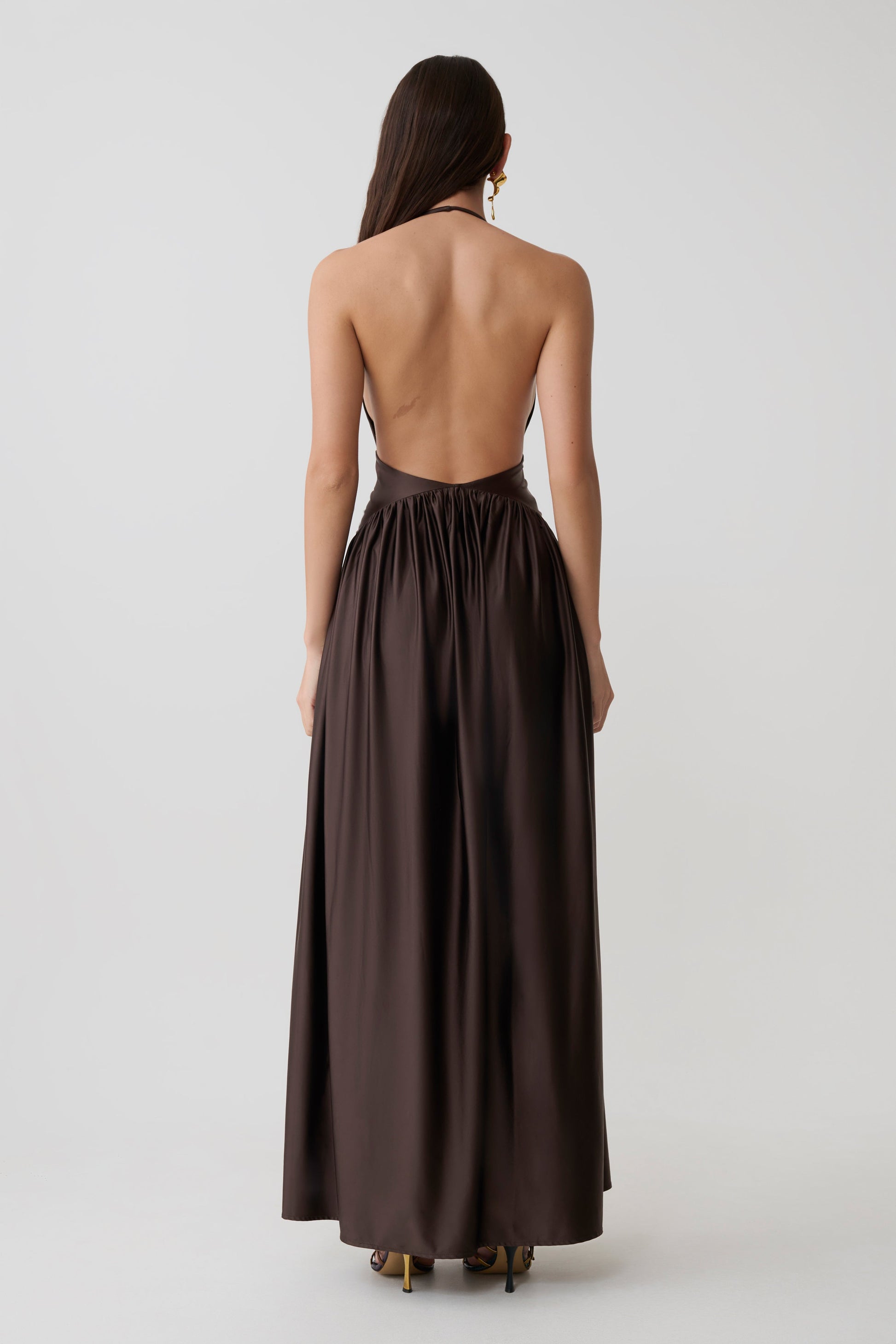 Cypress Halter Maxi Dress - Chocolate #4