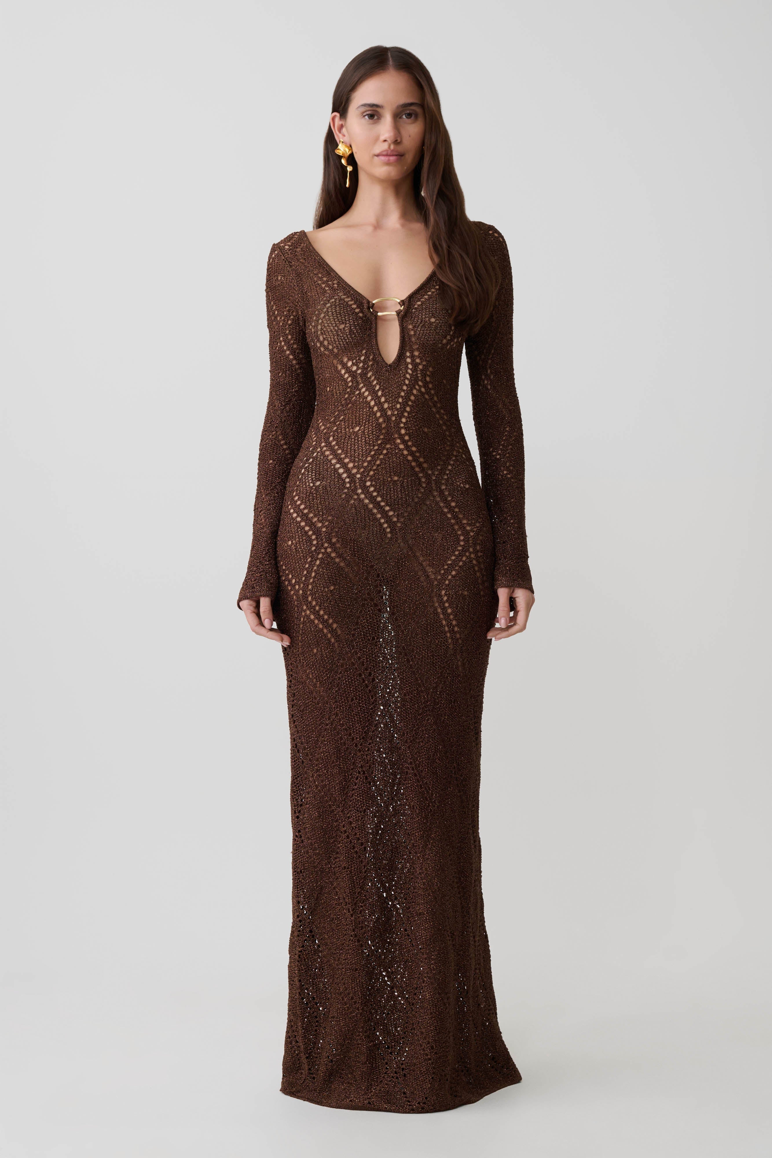 brown elegant dresses for women Ladivine CL08 Prom Dress - Eggplant main image 1