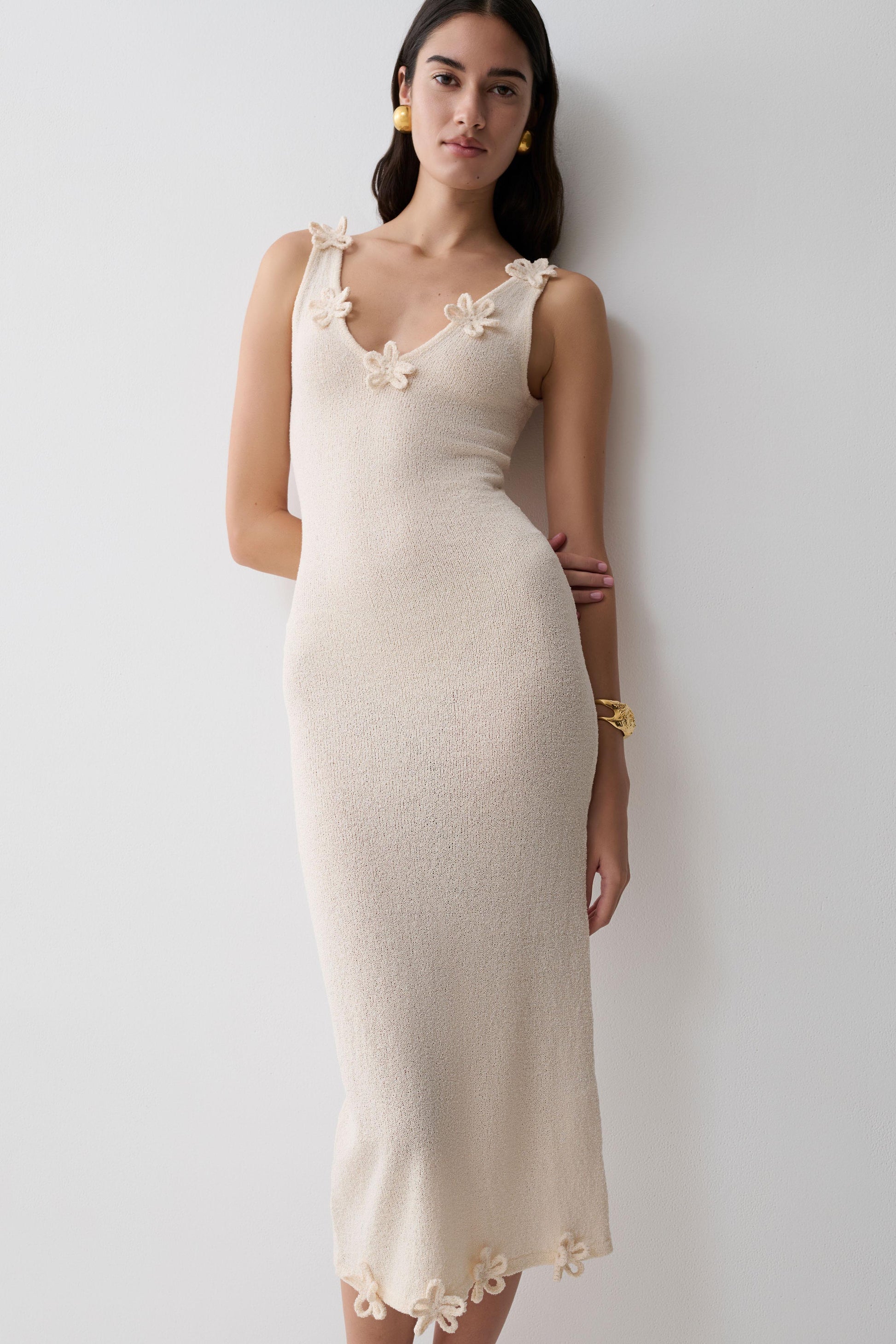 Rachael Knit Midi Dress / Nude | MESHKI