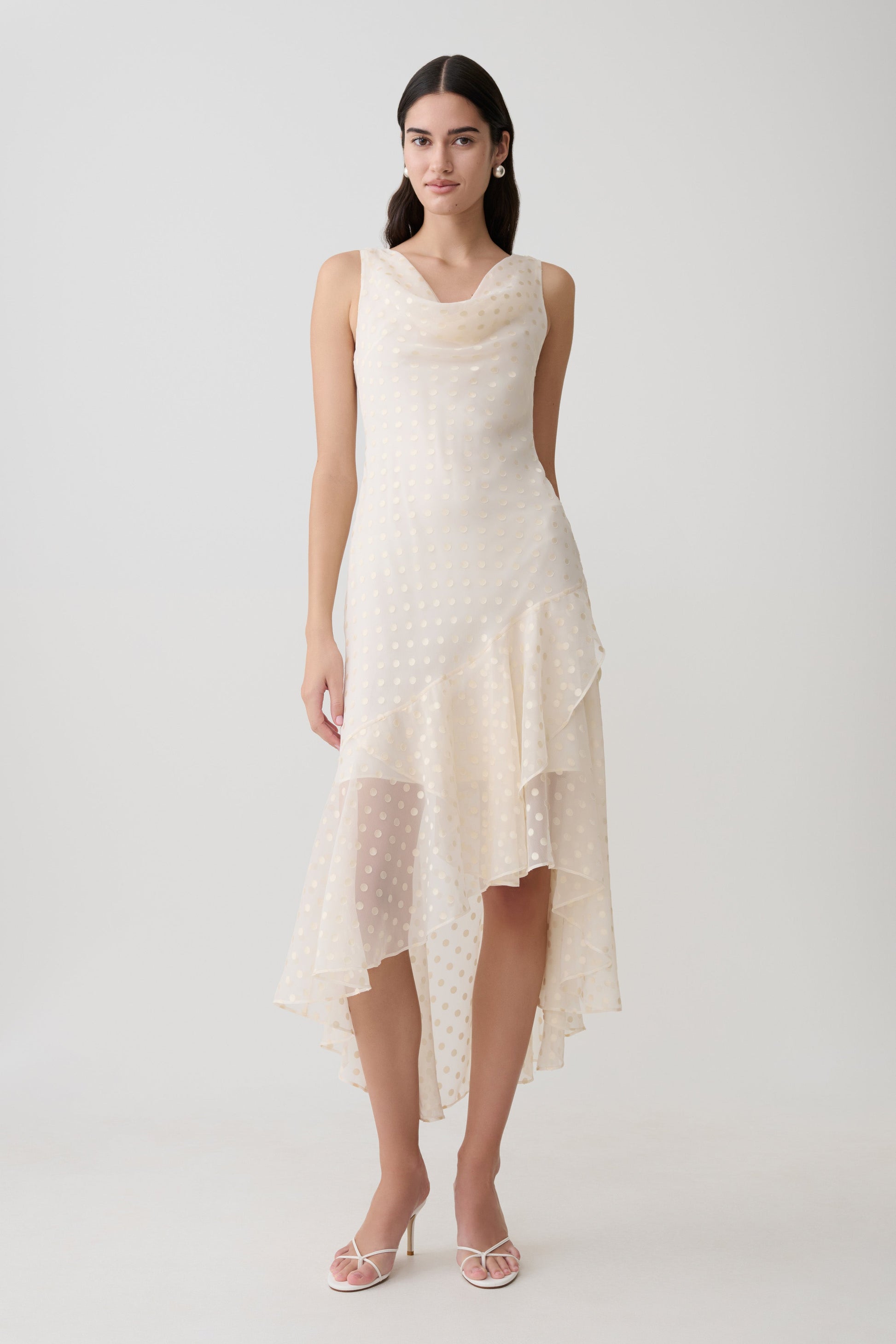 Lilah Devore Midi Dress - Ivory | MESHKI US Lilah Devore Midi Dress - Ivory | MESHKI US