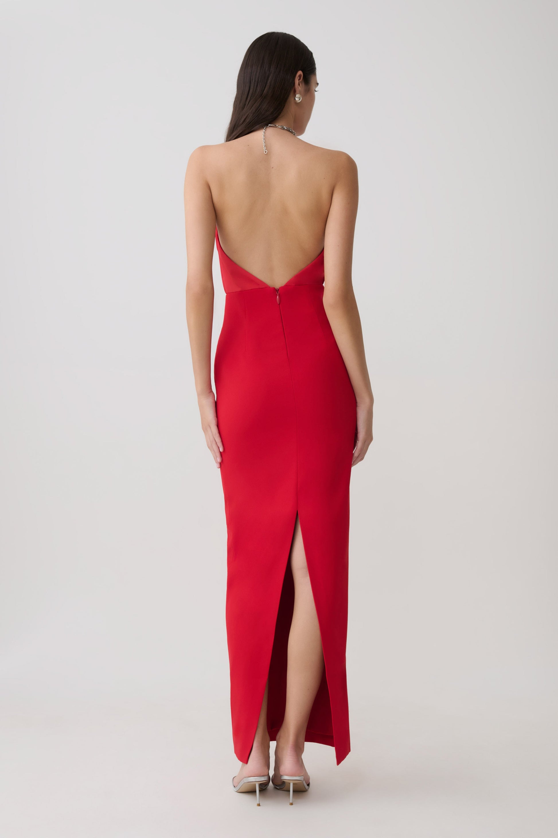 meshki red satin dress Meshki Dresses | Nwt Meshki Rochelle Bow Back Satin Maxi Dress - Red Size  Large | Color: Red