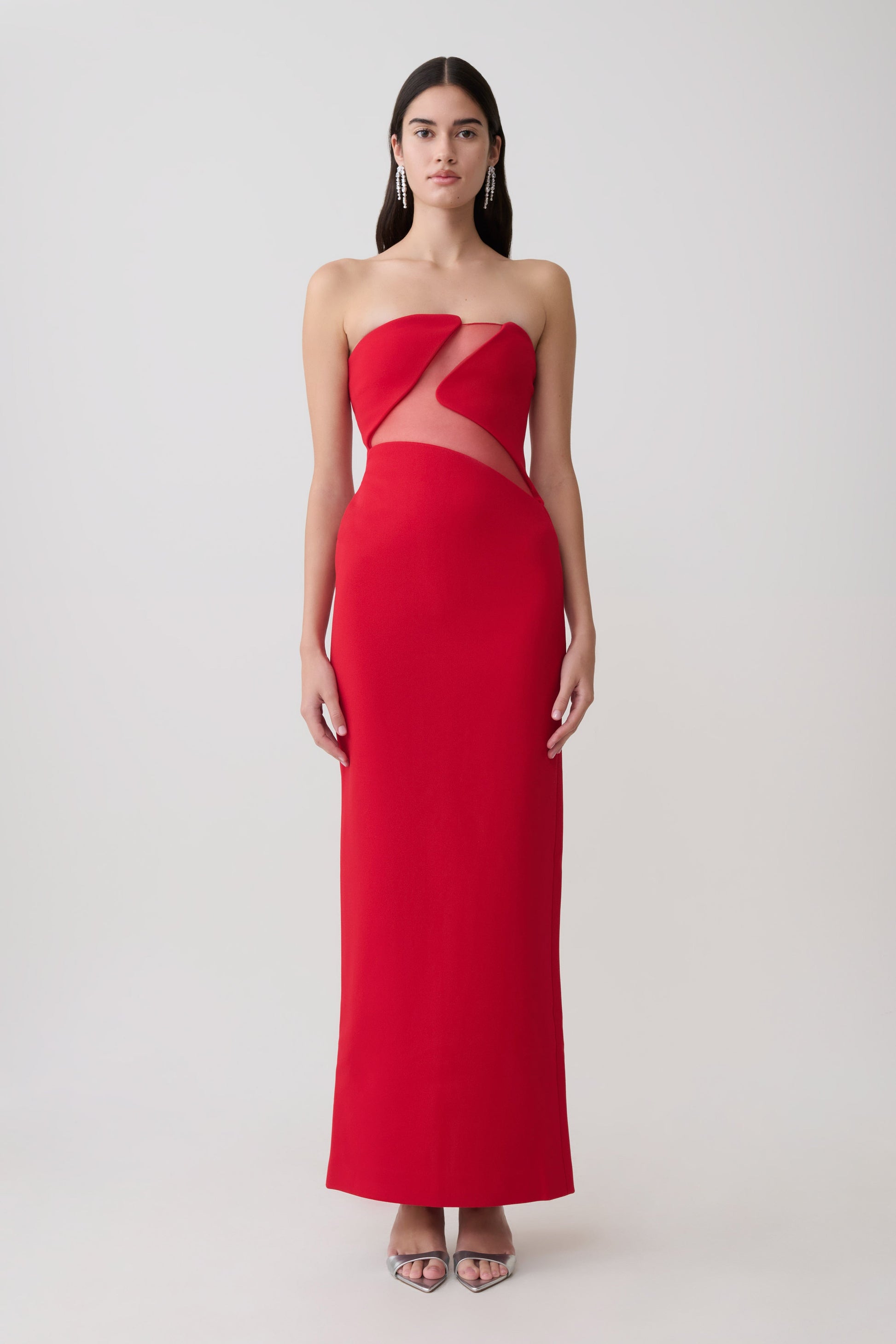 Lianne Strapless Maxi Dress / Red | MESHKI