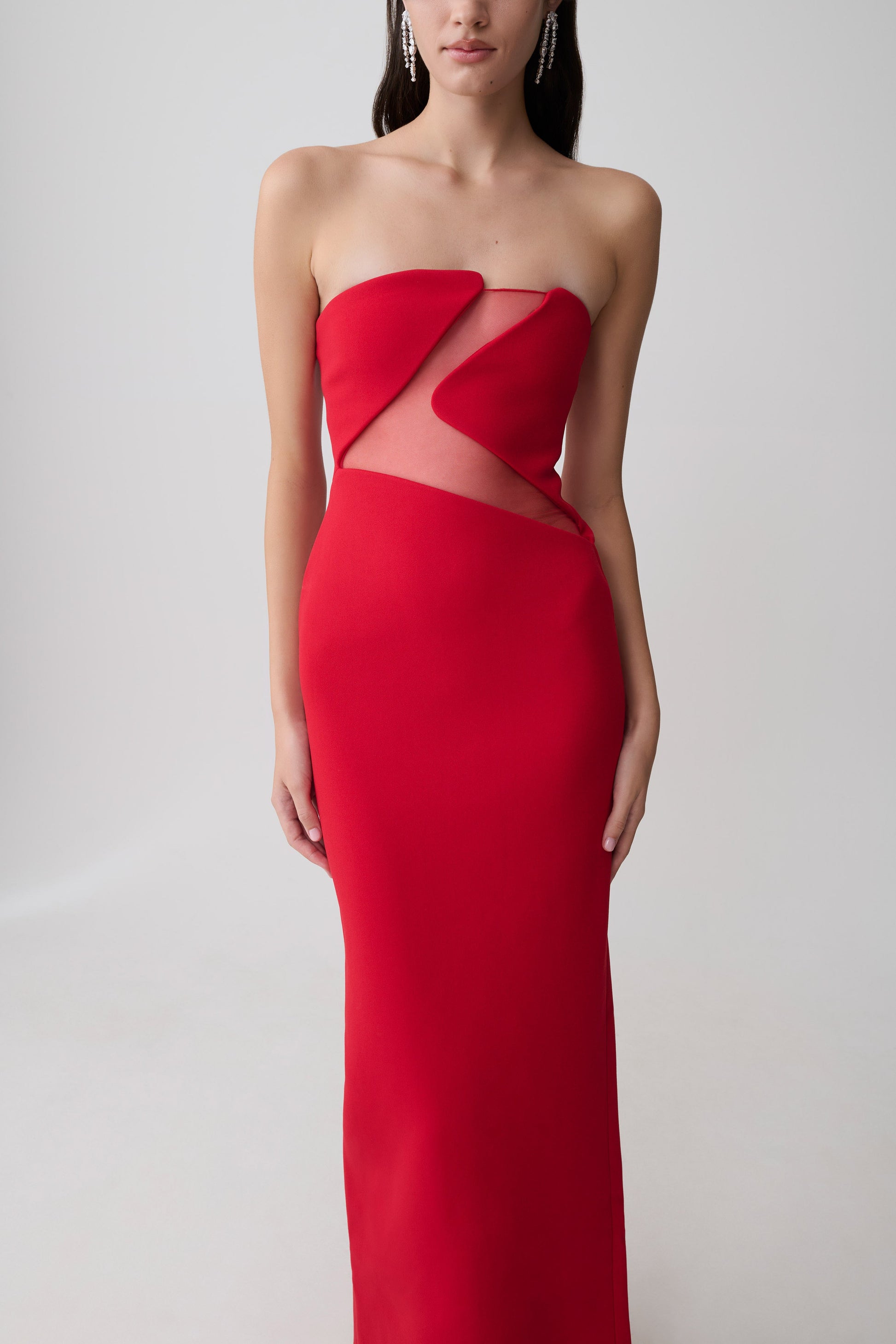 Lianne Strapless Maxi Dress / Red | MESHKI
