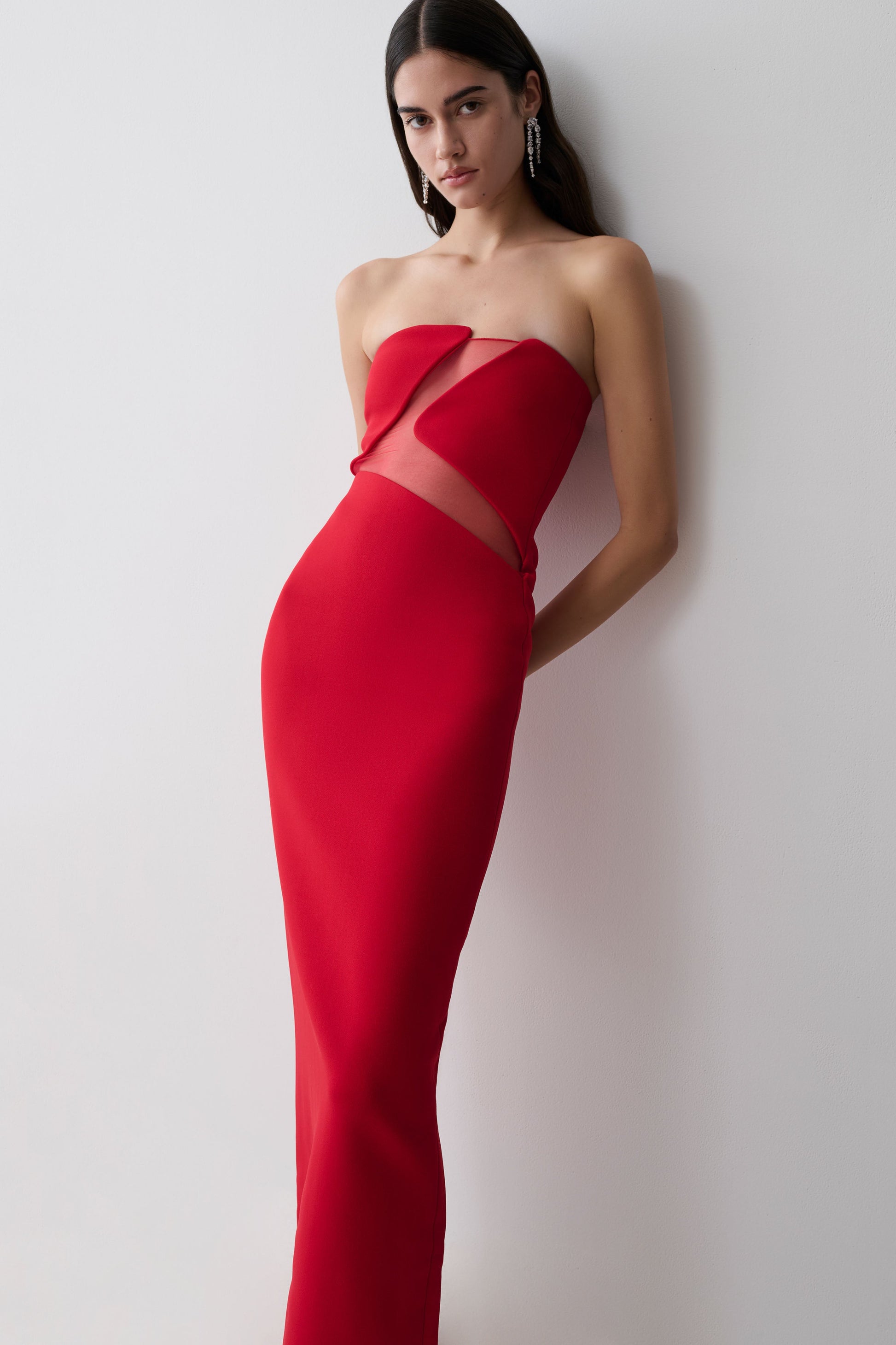 Lianne Strapless Maxi Dress - Red