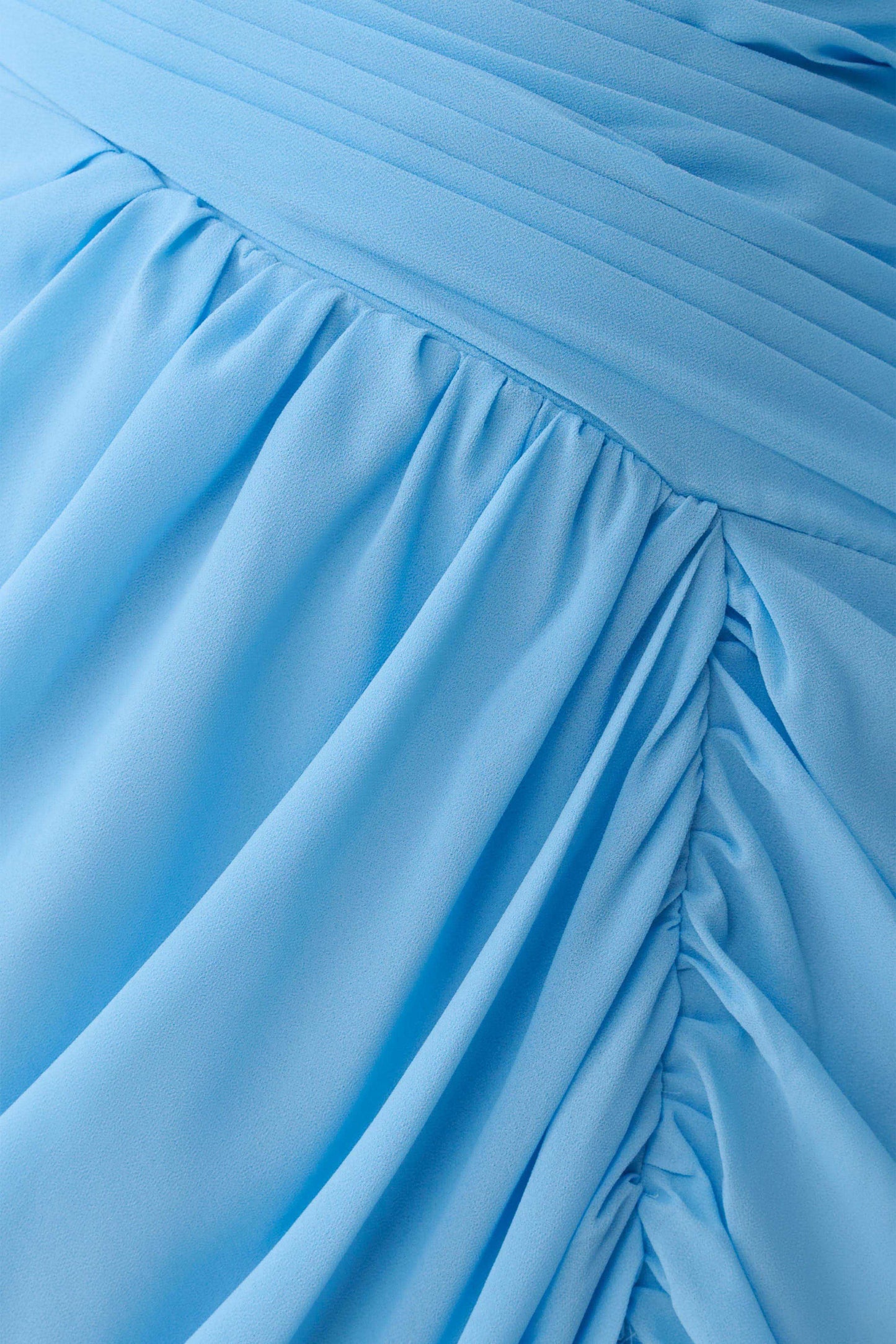 Micaela Chiffon Gathered Maxi Dress - Alaskan Blue