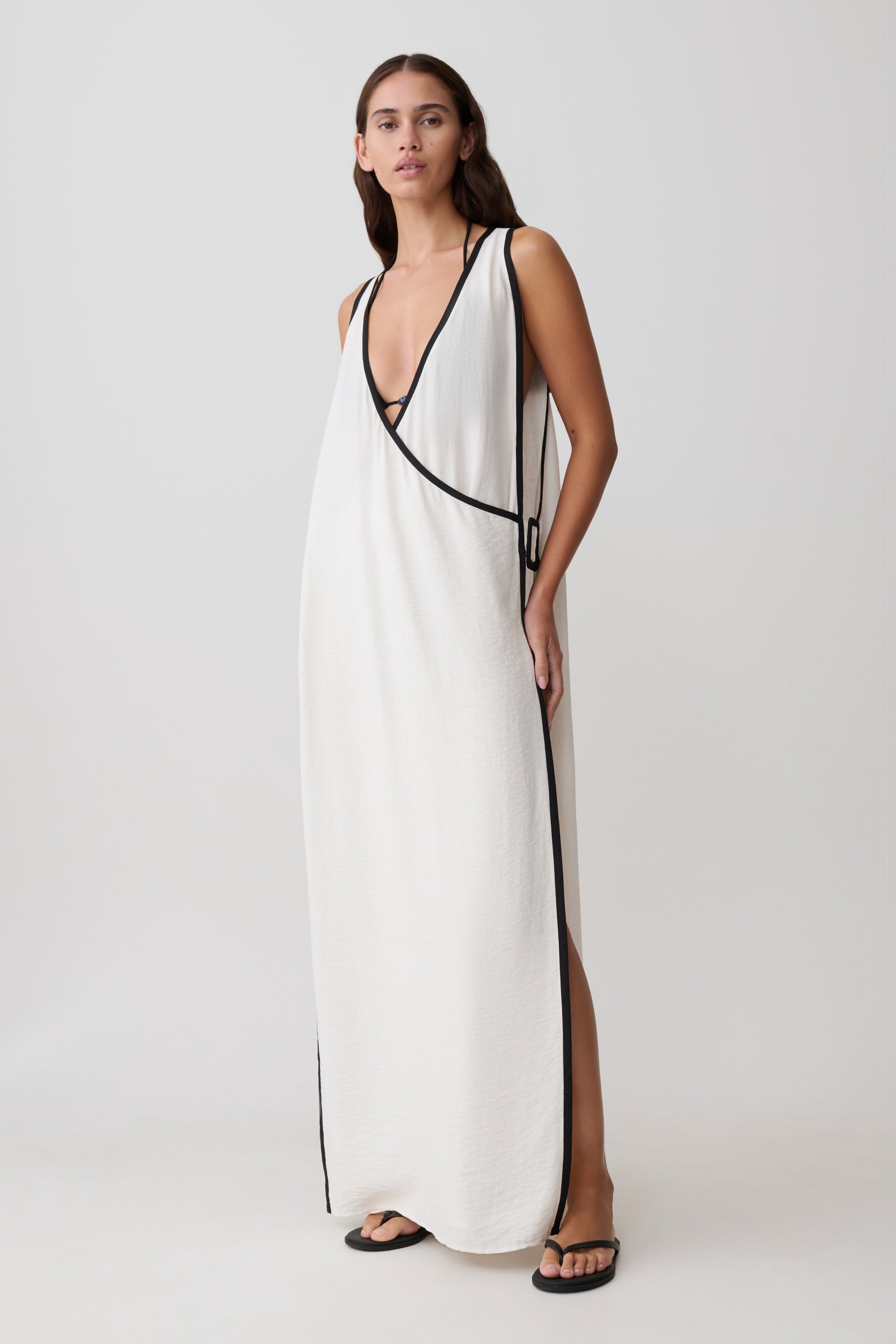 Arcadia Crossover Coverup Maxi Dress - White #5