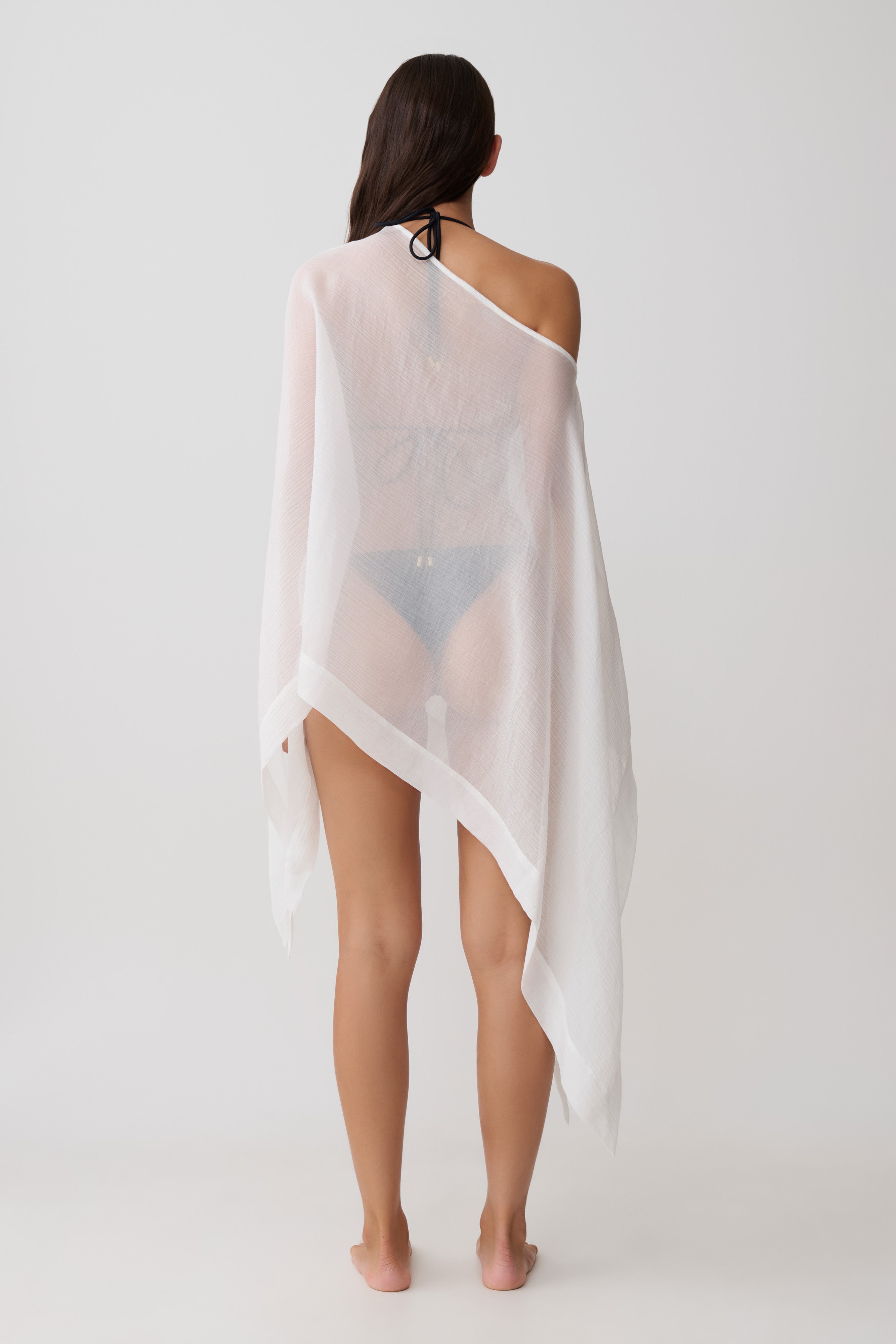 beeden DRAPE ASYMMETRY BARE TOP White