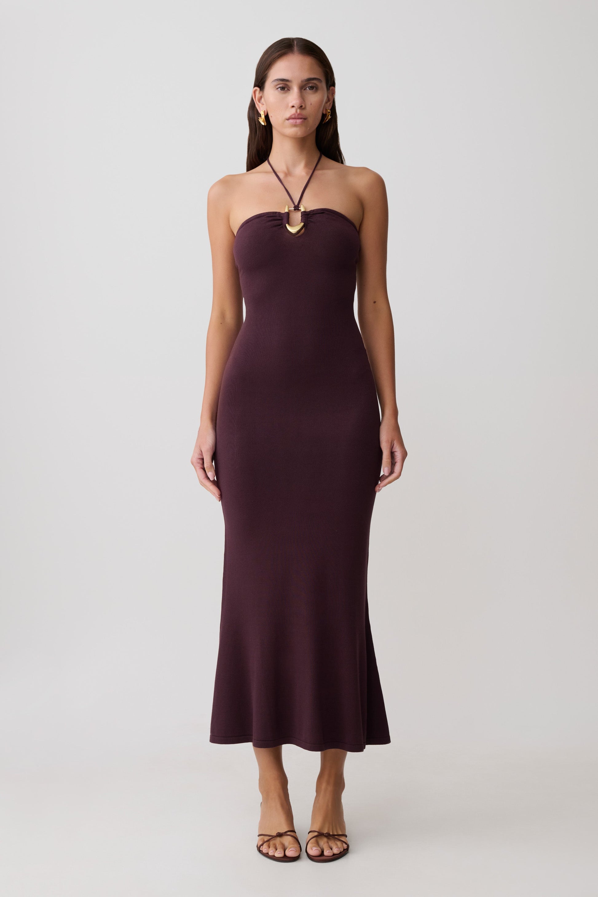 Dimitri Knit Midi Dress / Chocolate | MESHKI | 3XL Dimitri Knit Midi Dress / Chocolate | MESHKI | 3XL