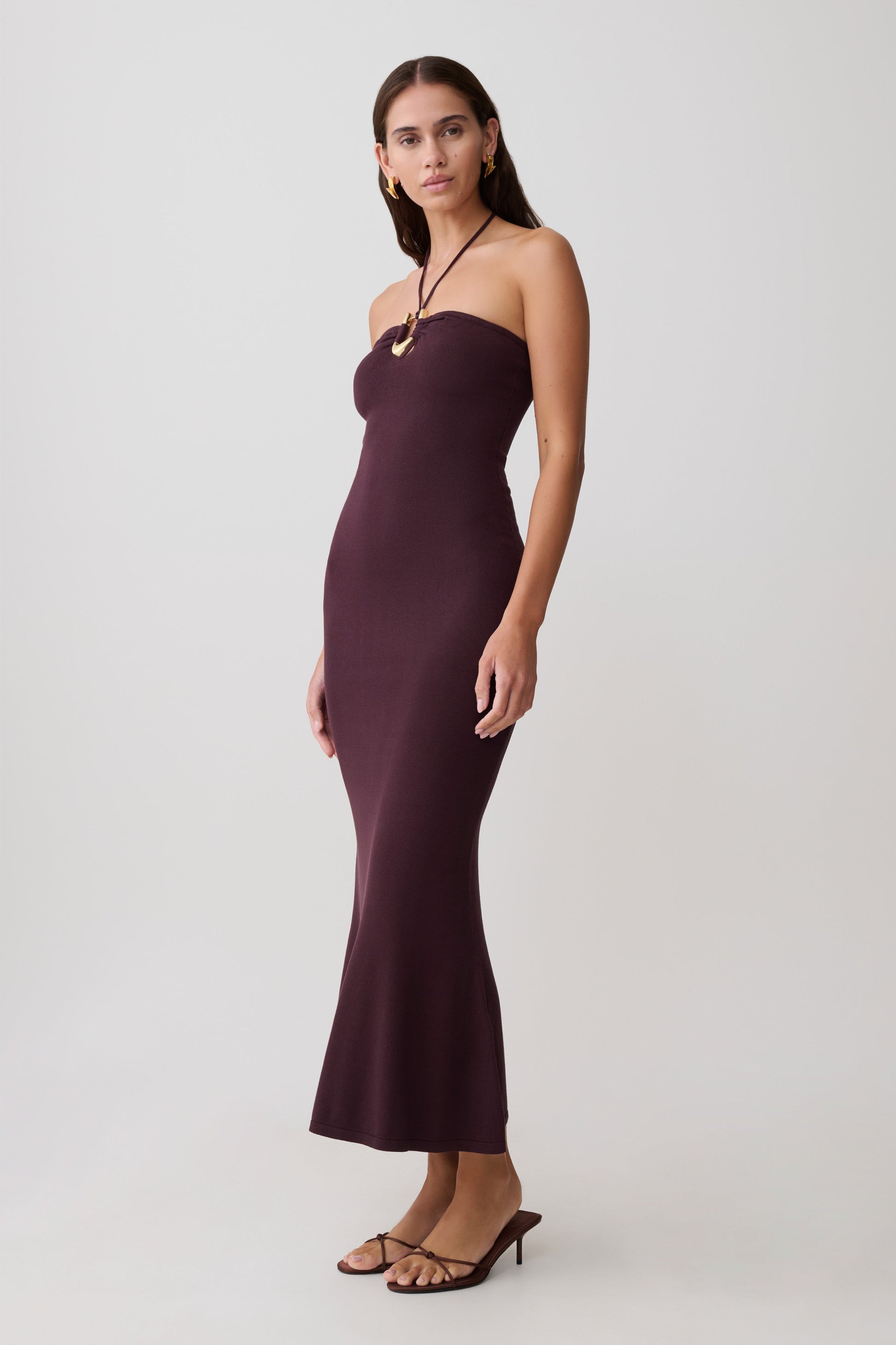Dimitri Knit Midi Dress / Chocolate | MESHKI