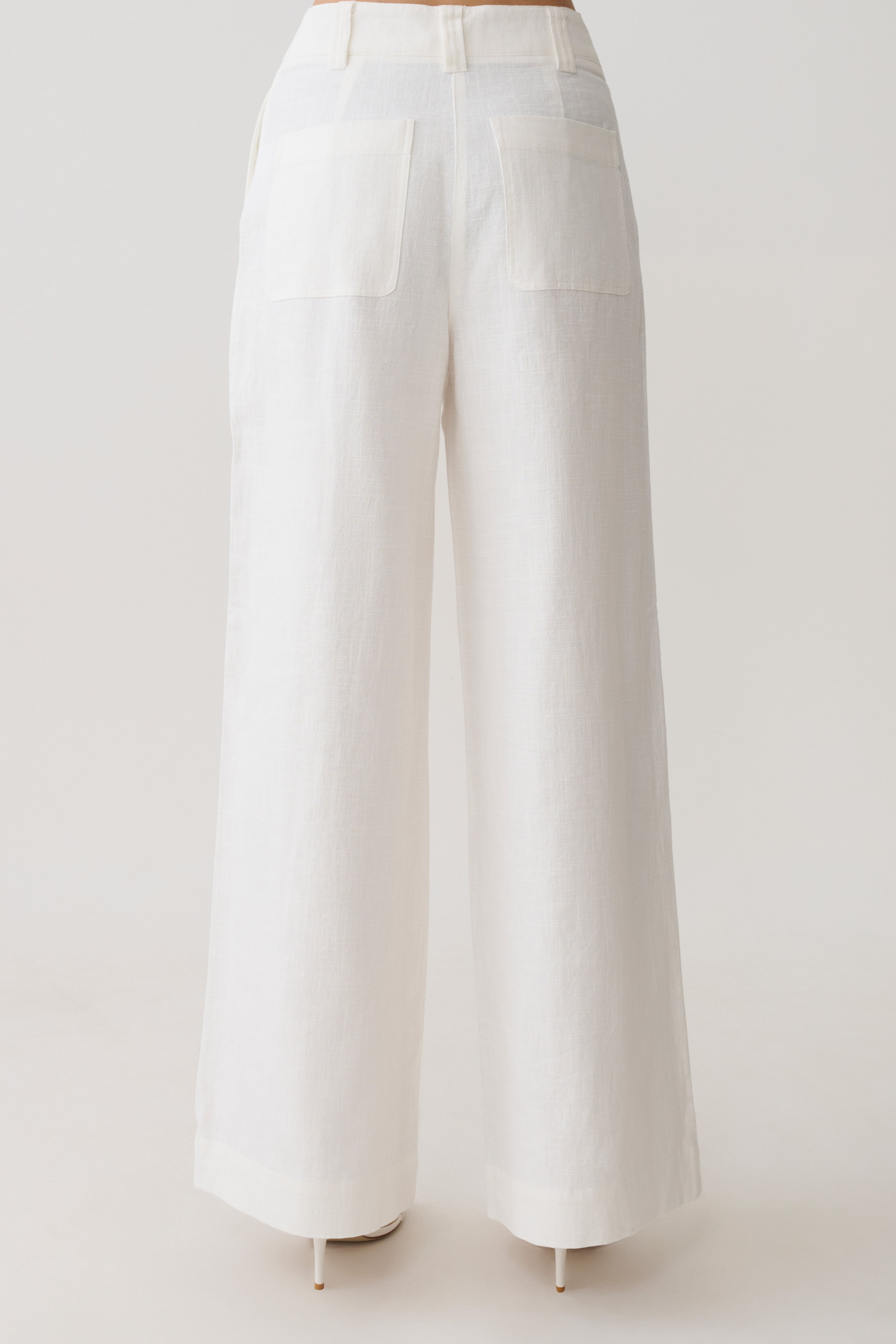 MARINE SERRE WHITE LINE トカゲ　パンツ Brielle Straight Leg Pant - White | MESHKI US