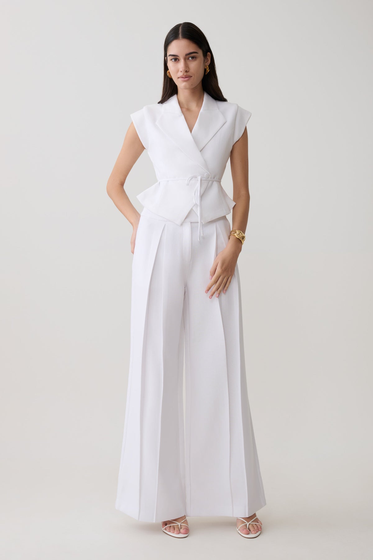 Andina Shortsleeve Linen Top - White #6