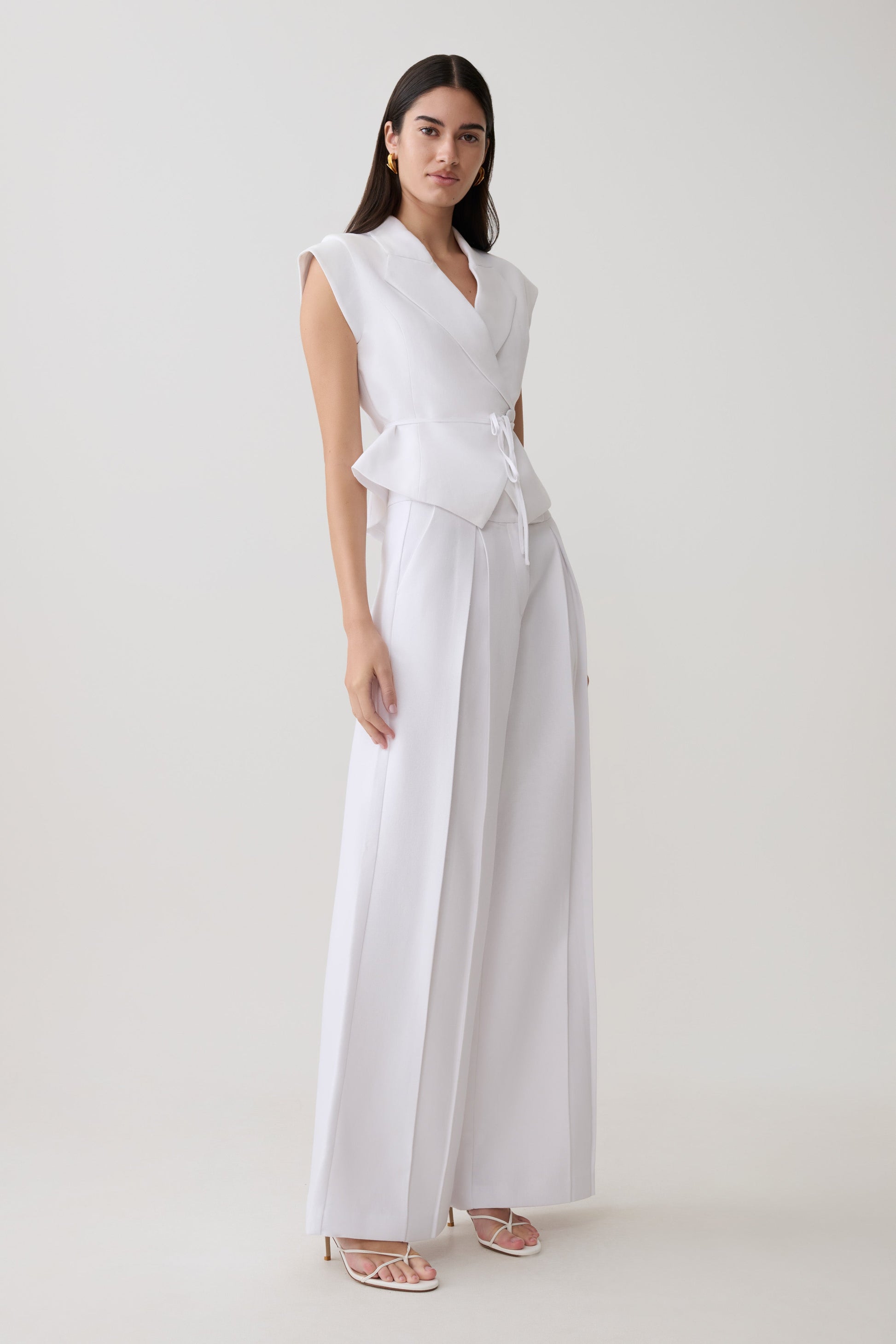 Andina Shortsleeve Linen Top - White #4