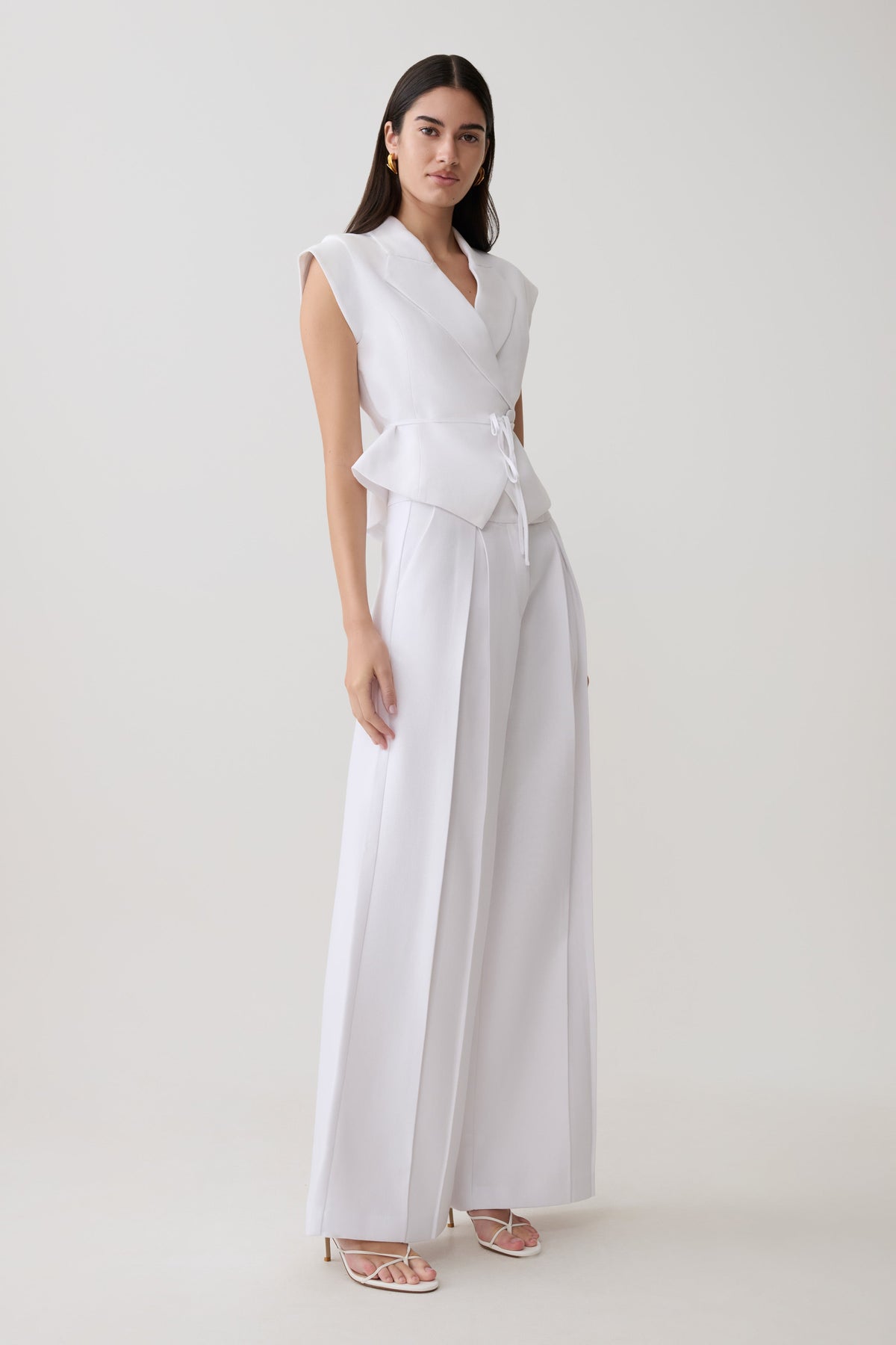 Andina Shortsleeve Linen Top - White #4