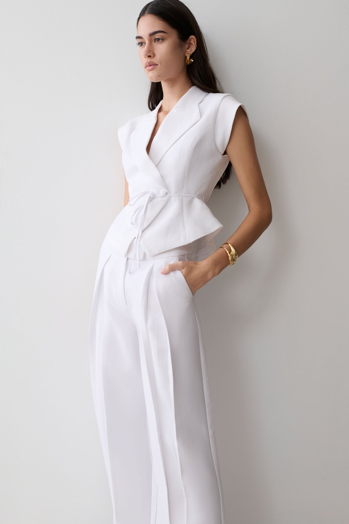 Andina Shortsleeve Linen Top - White #3