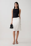 Greer Knee Length Skirt - White