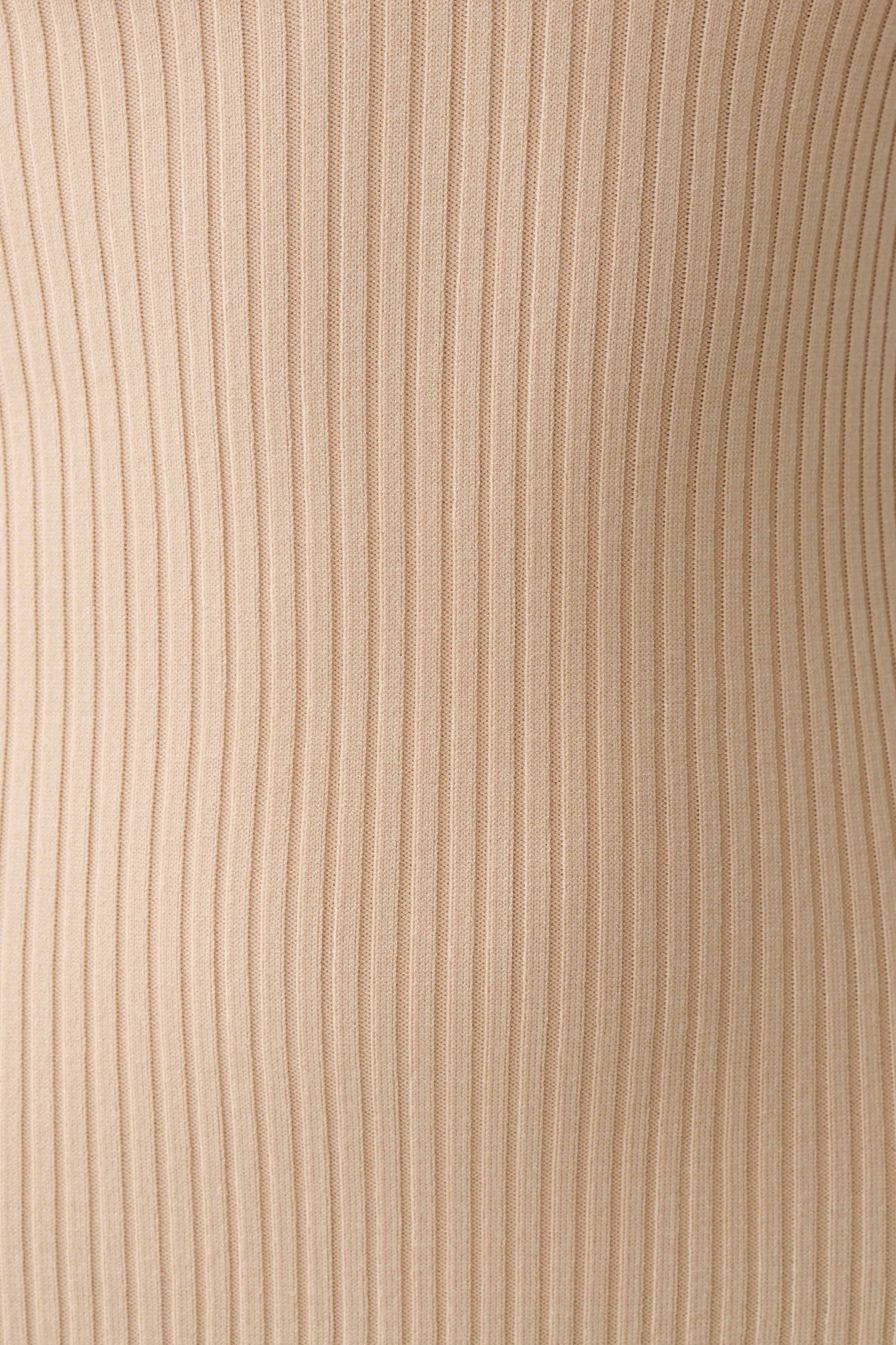 Nichelle Short Sleeve Collared Knit Midi Dress - Natural #6