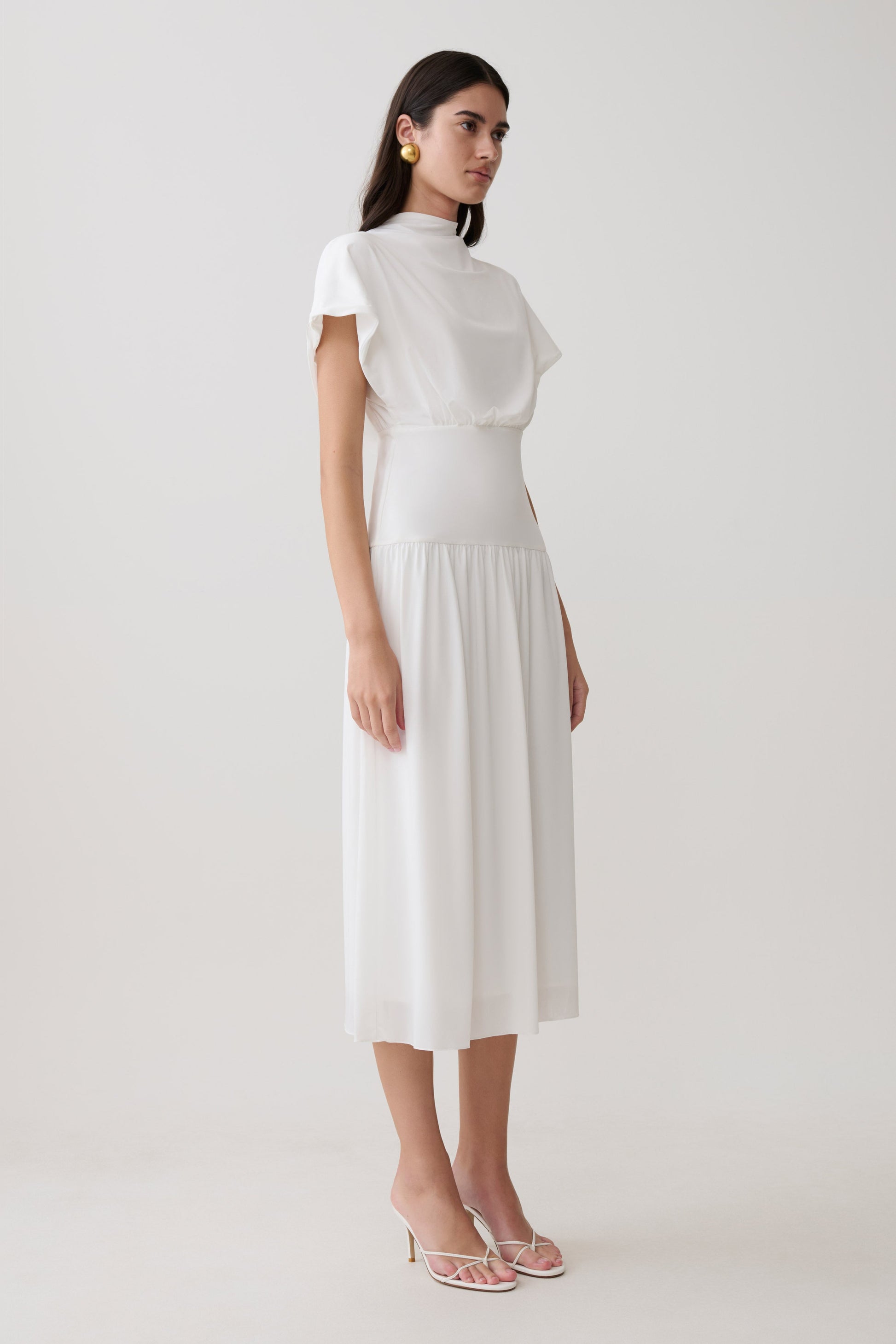 white lace cowl neck lace up back midi dress Cowl Neck Lace Trim Detail Low Back Mini Dress In White Satin | EGO US
