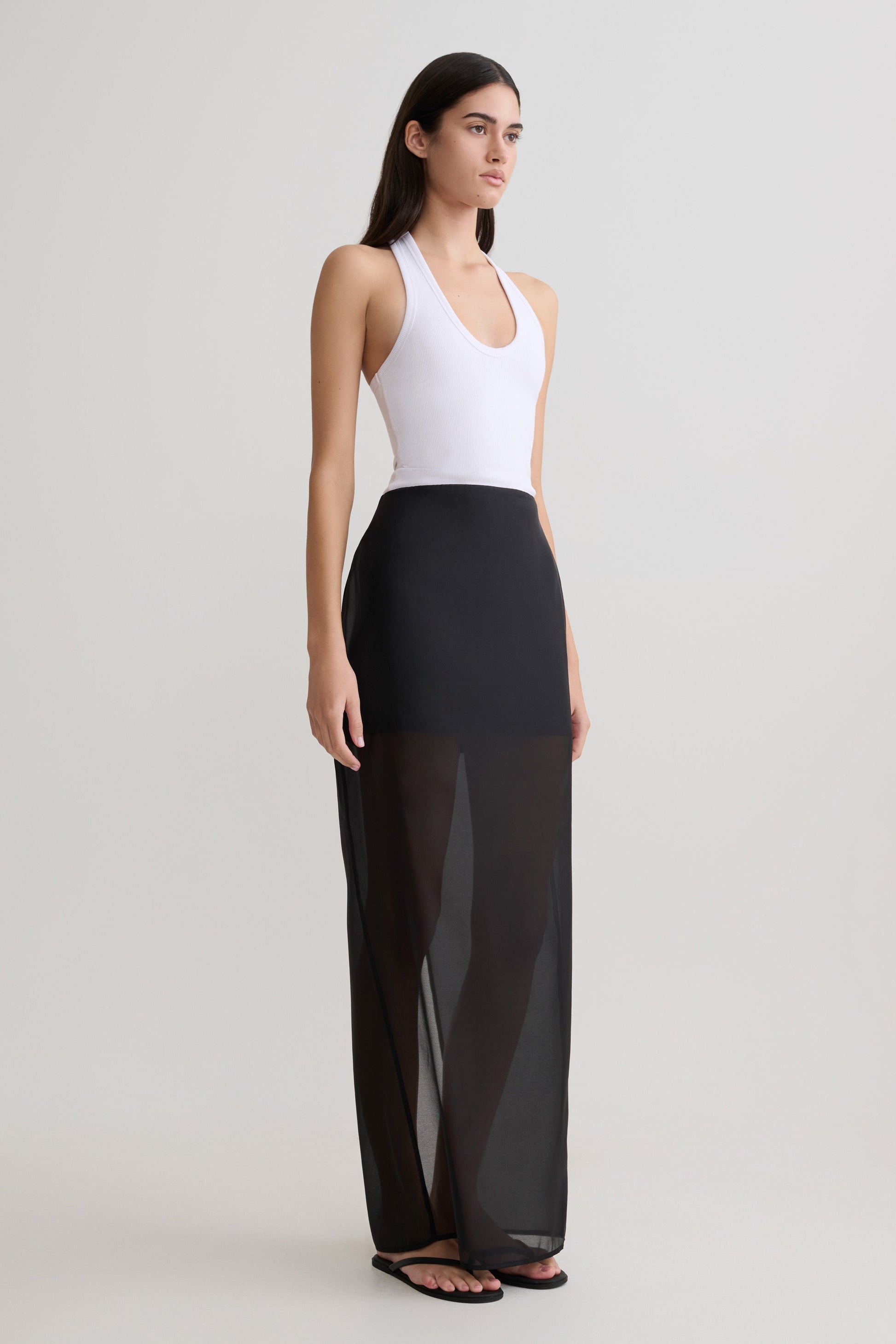 Ximena Organza Maxi Skirt - Black #3