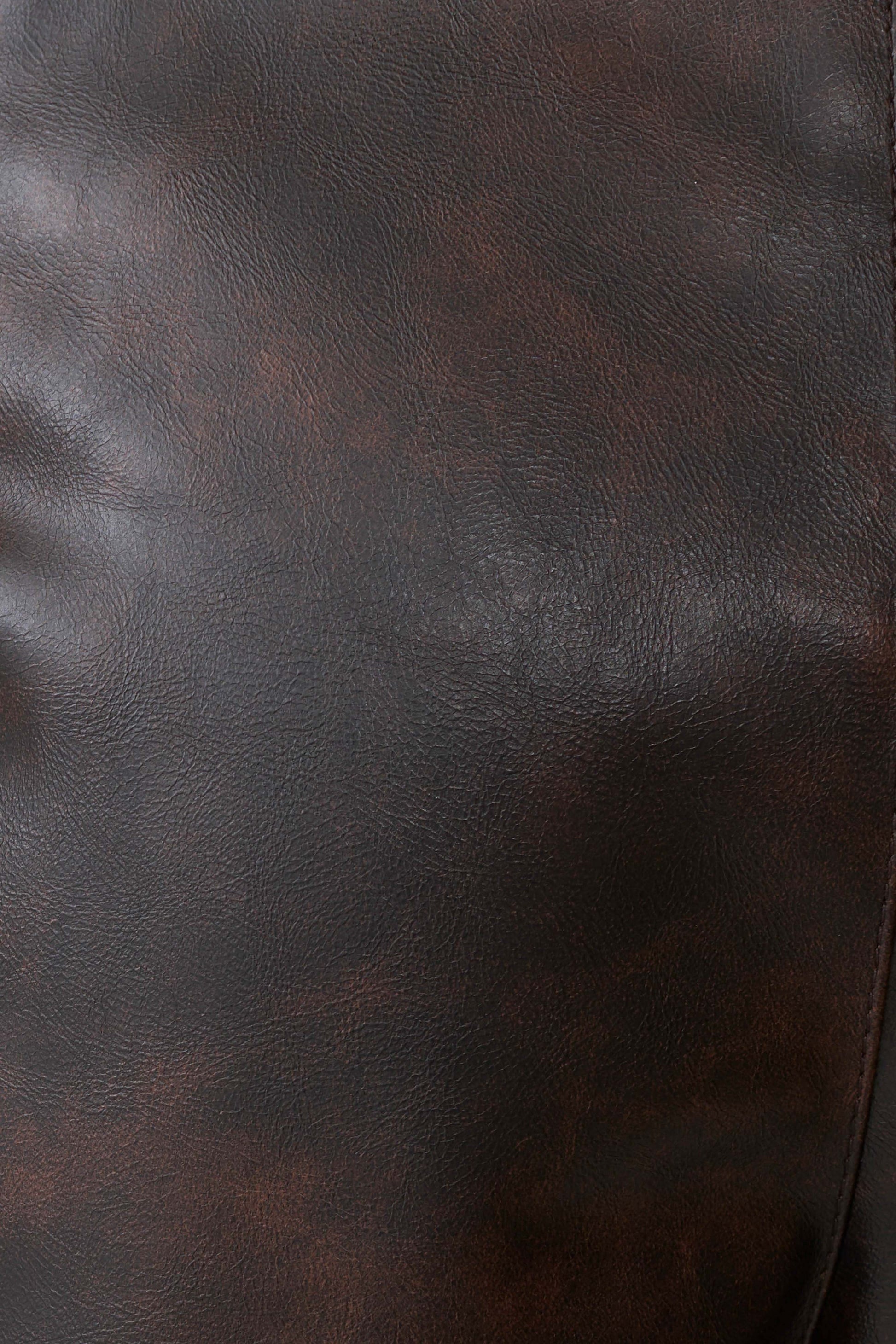 Adaline Faux Leather Cinch Waist Jacket - Dark Chocolate #9
