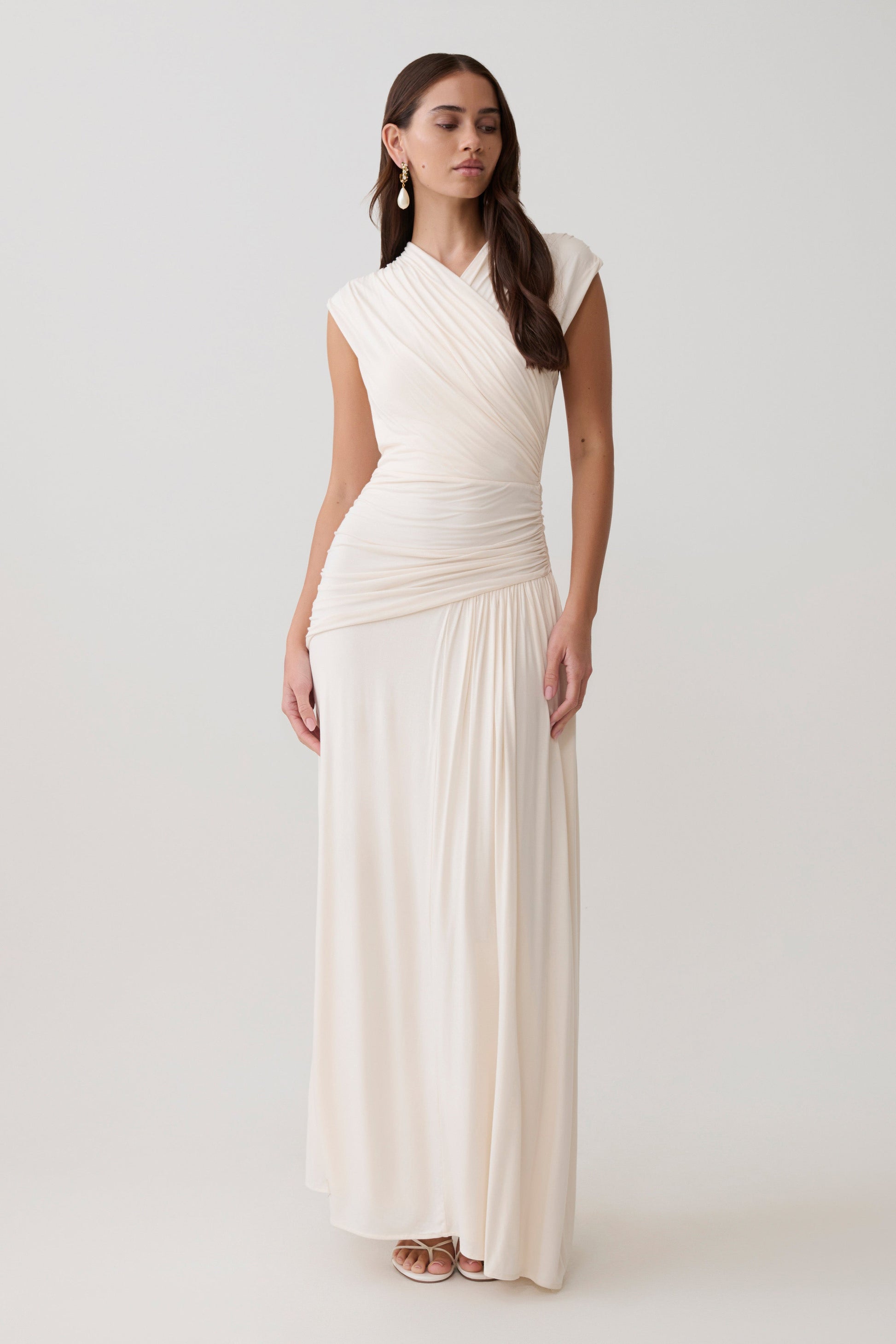 Winslow Cross Over Modal Maxi Dress - Ivory #5