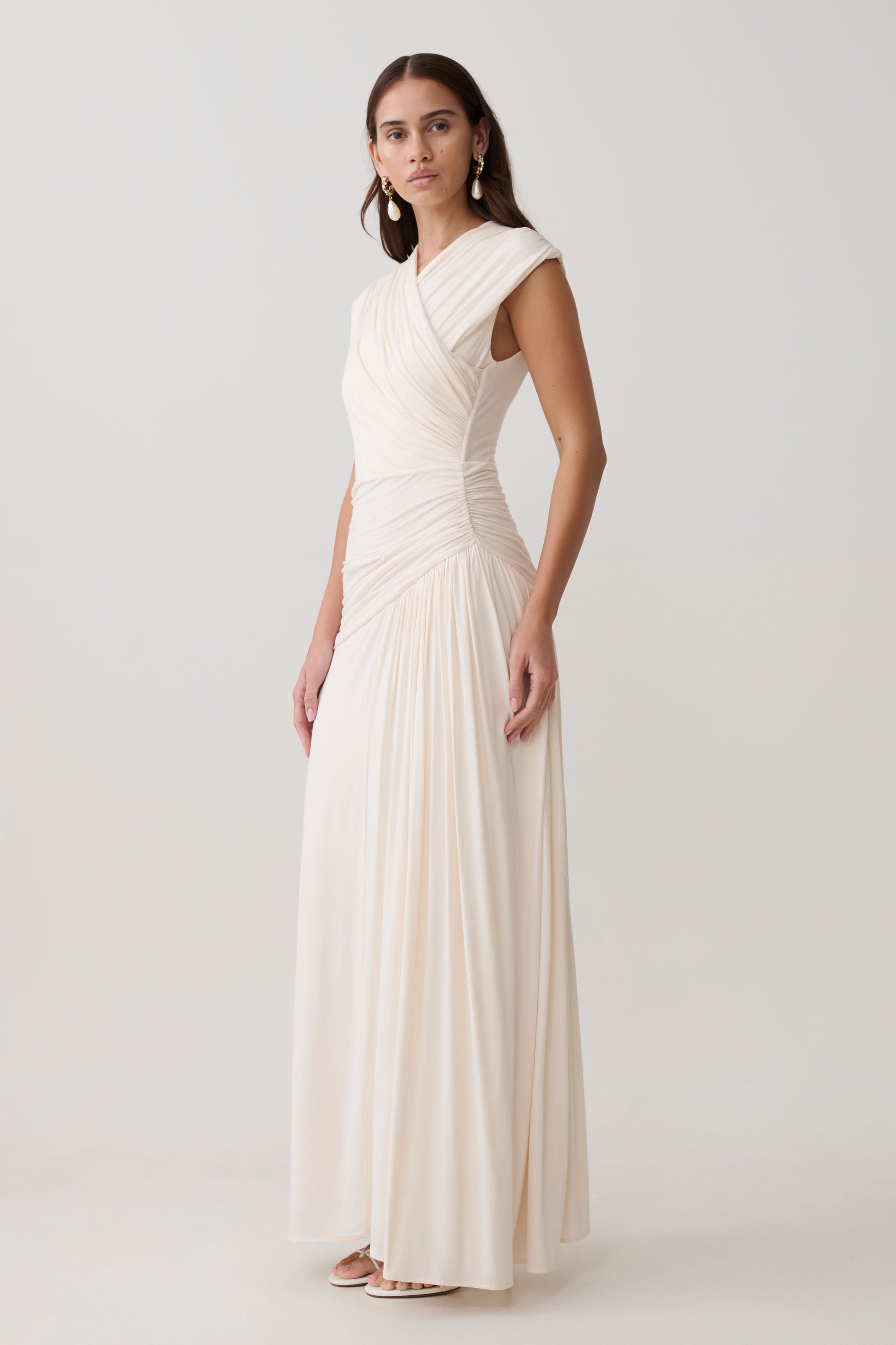 Winslow Cross Over Modal Maxi Dress - Ivory #4