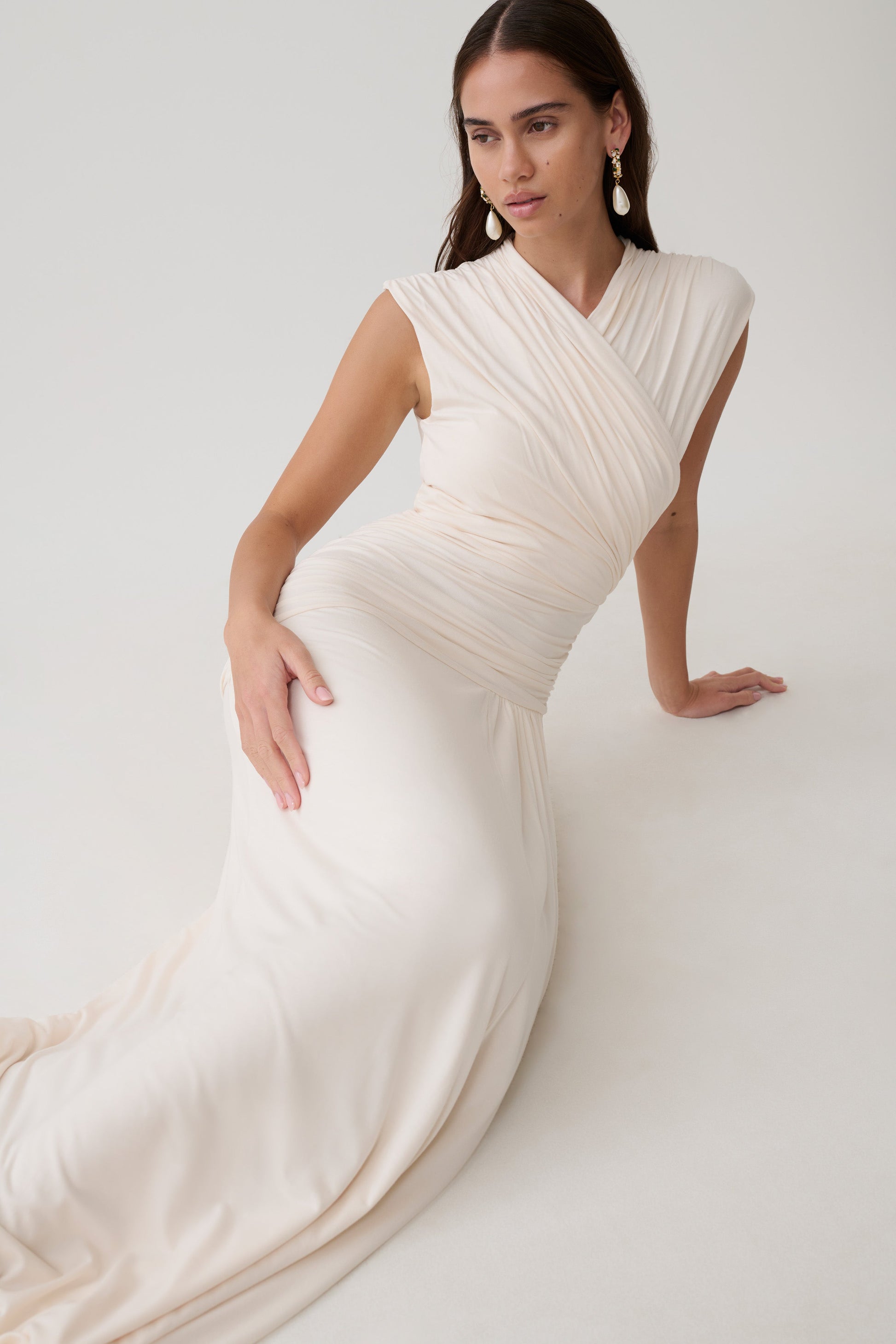 Winslow Cross Over Modal Maxi Dress - Ivory #6