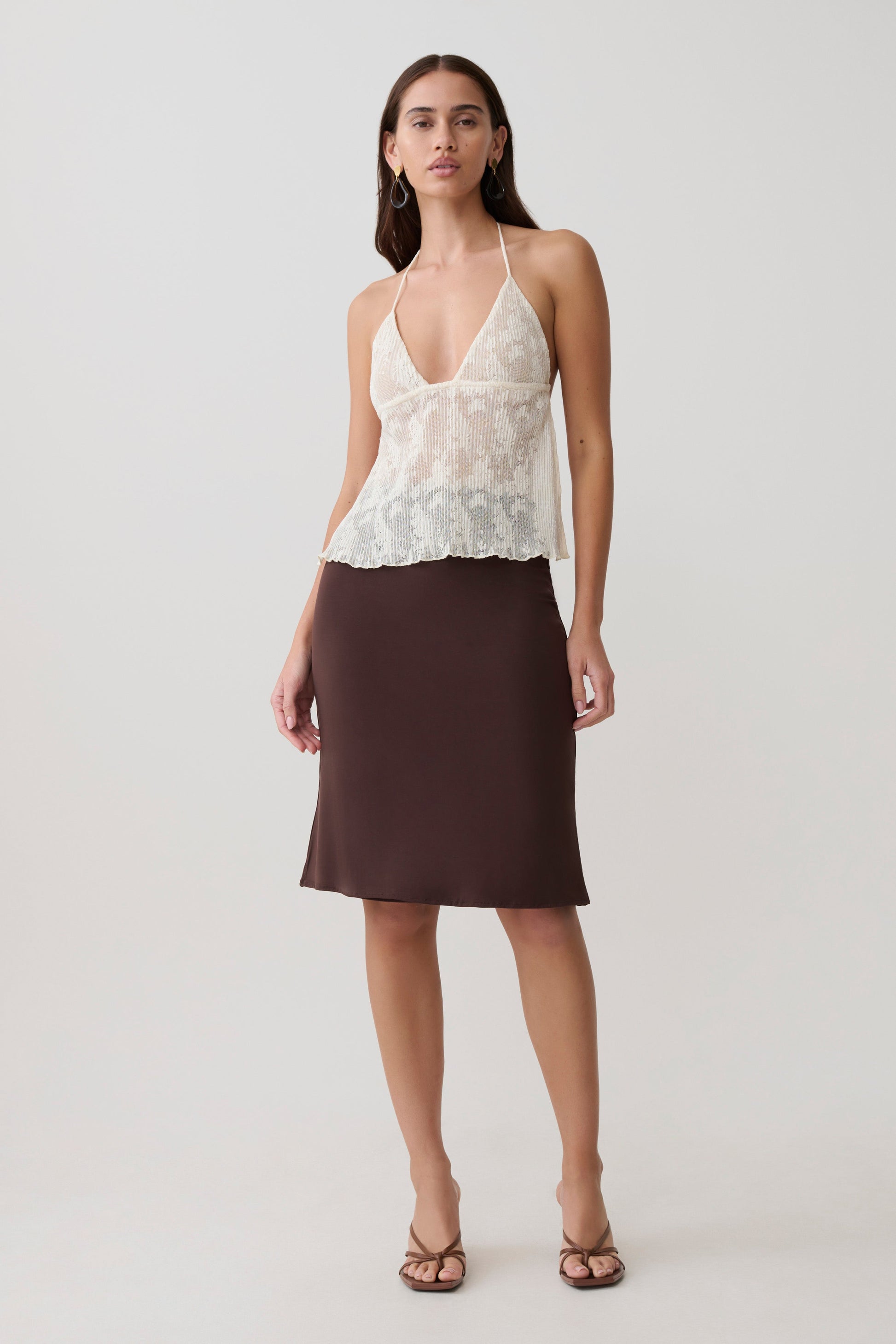 Ambrose Lace Cami Halter Top - Ivory #6
