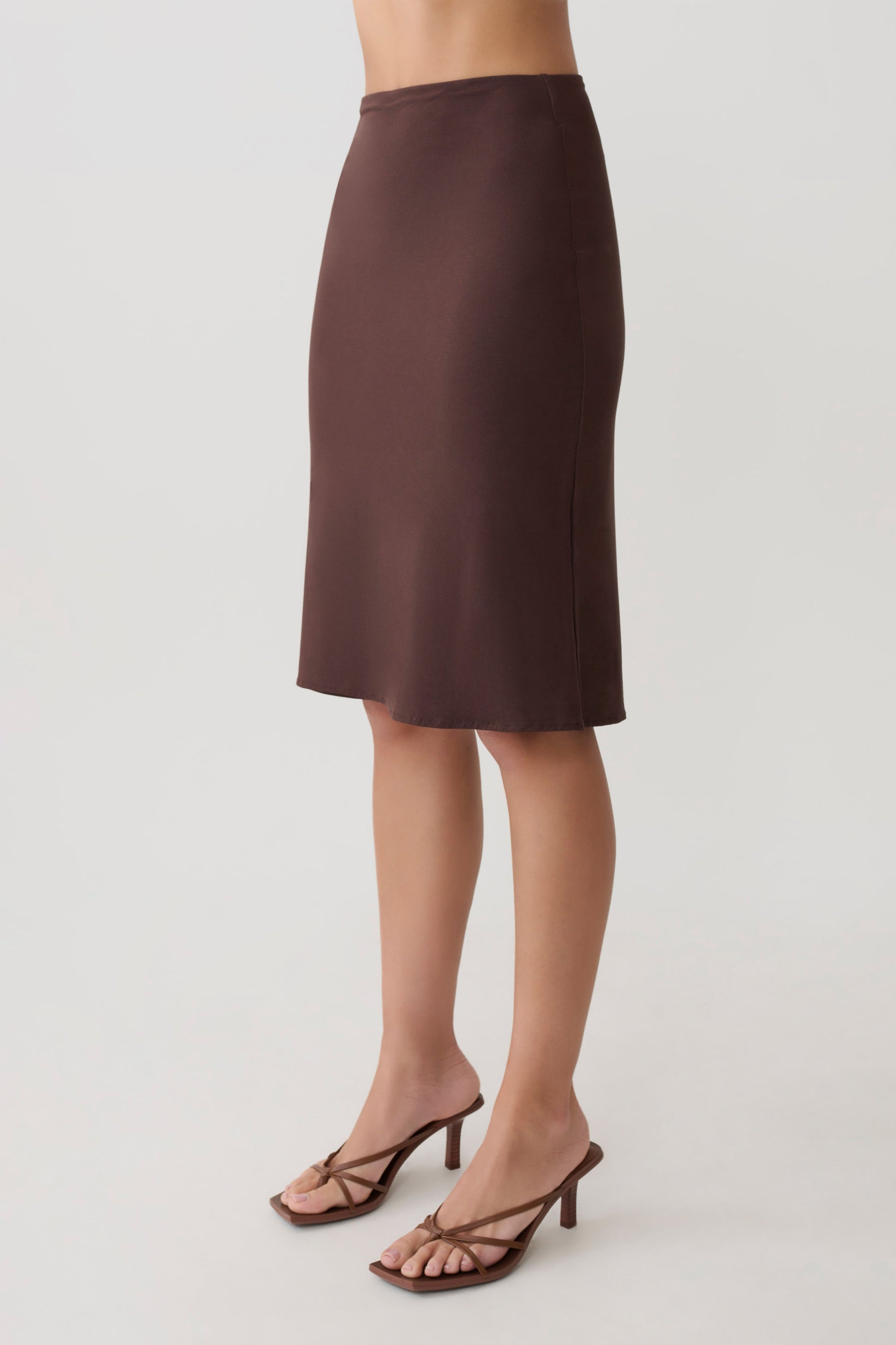 Greer Knee Length Skirt - Espresso #6