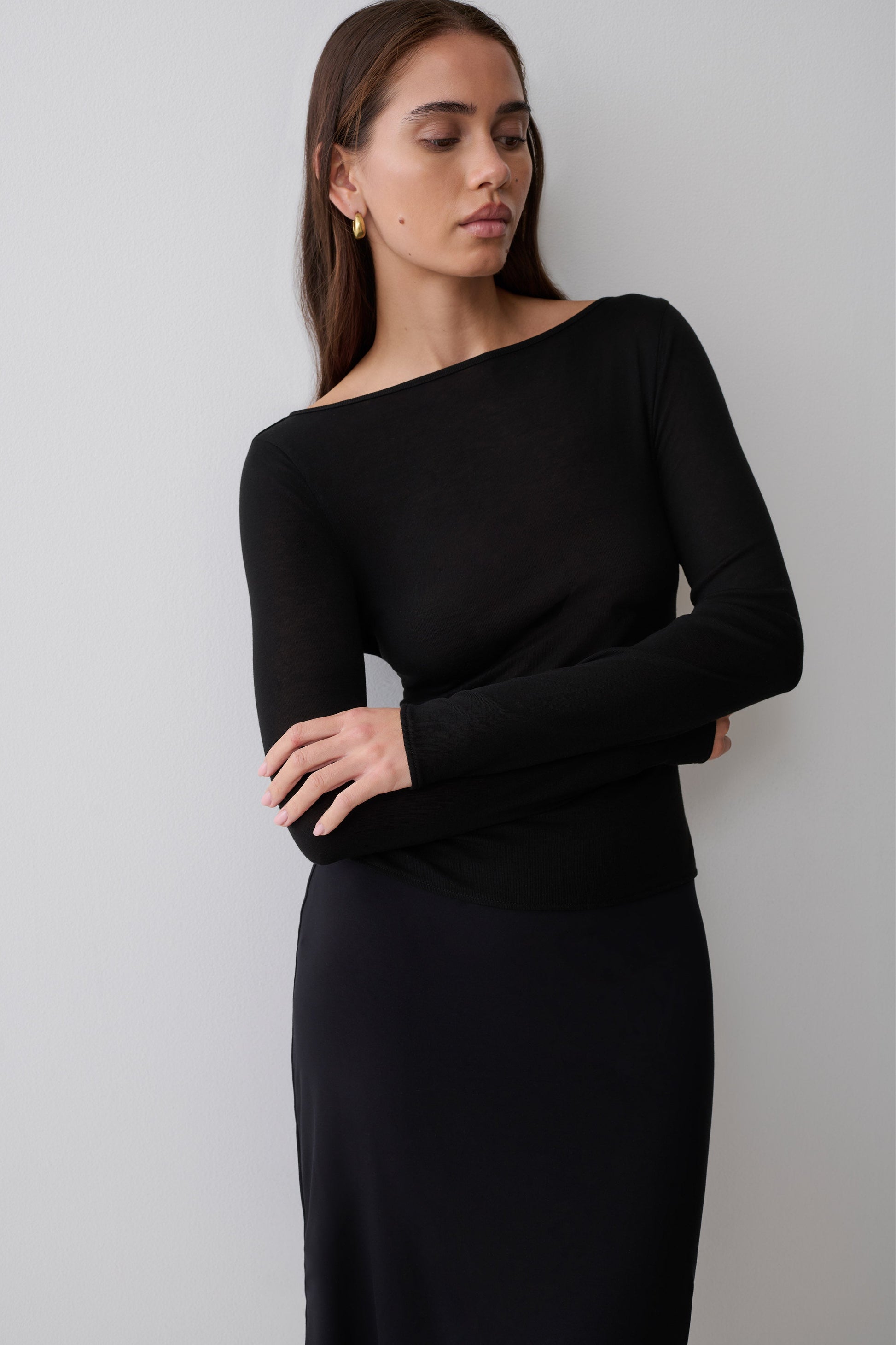 Coraline Long Sleeve Sheer Top - Black Coraline Long Sleeve Sheer Top - Black
