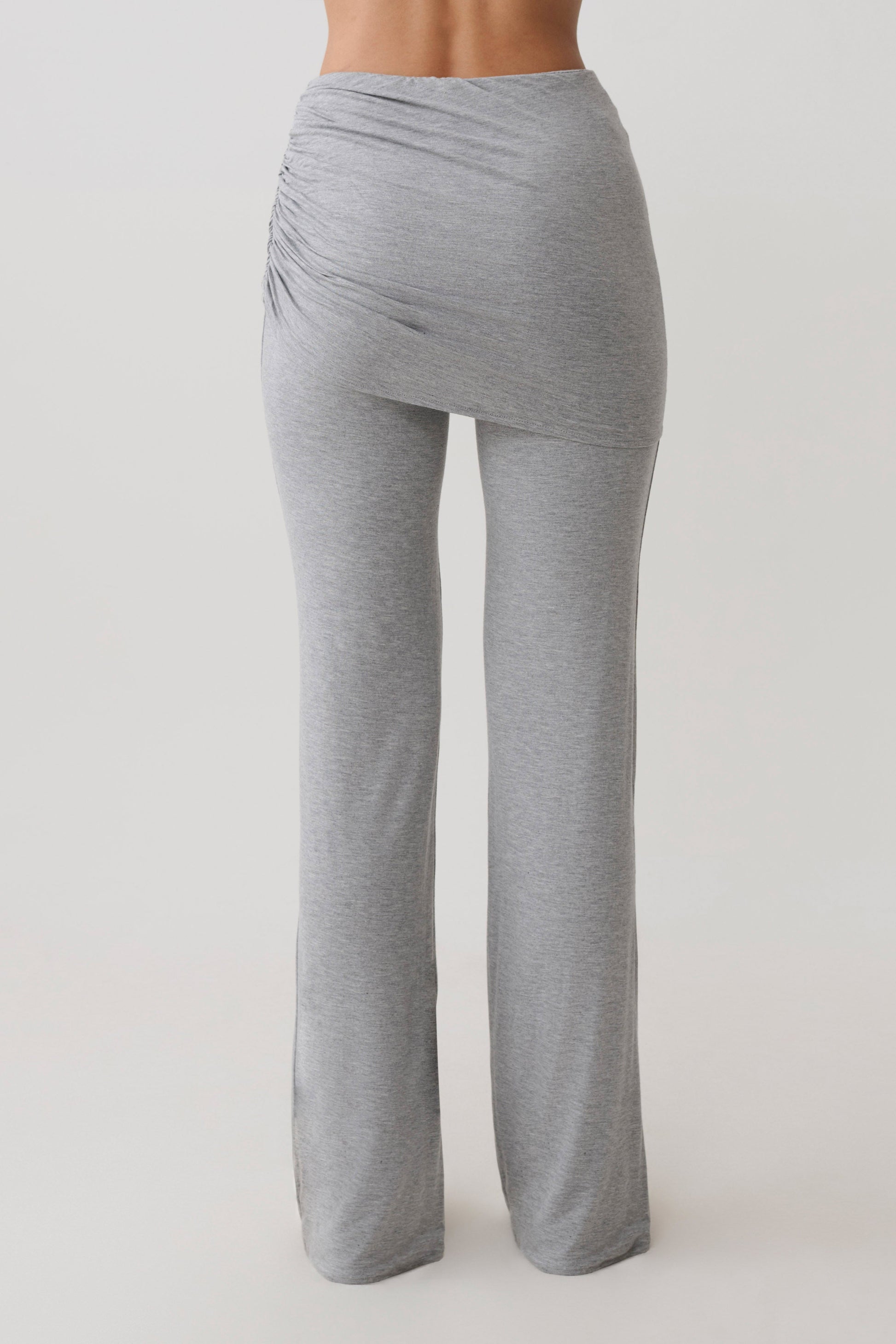 Keaton Modal Straight Leg Overlay Pant - Grey Marle #5