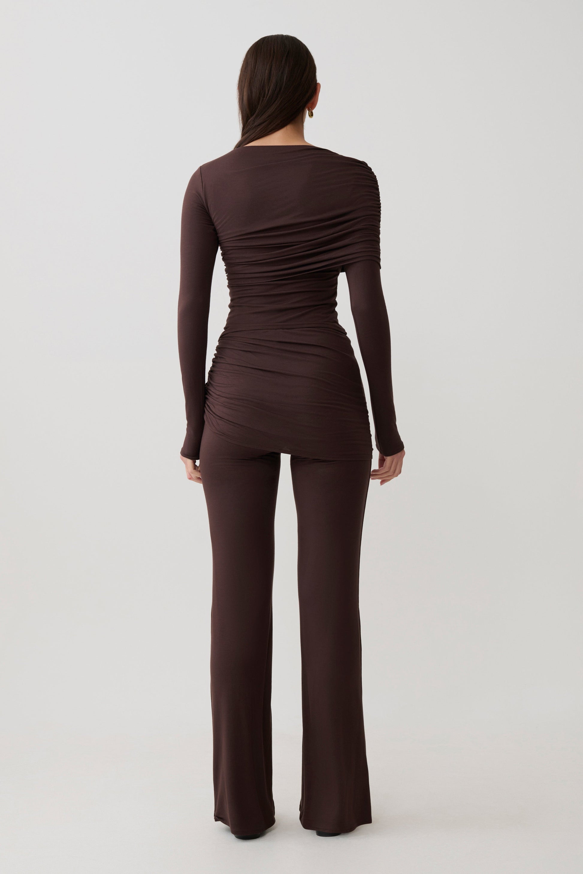 Keaton Modal Straight Leg Overlay Pant - Espresso #2