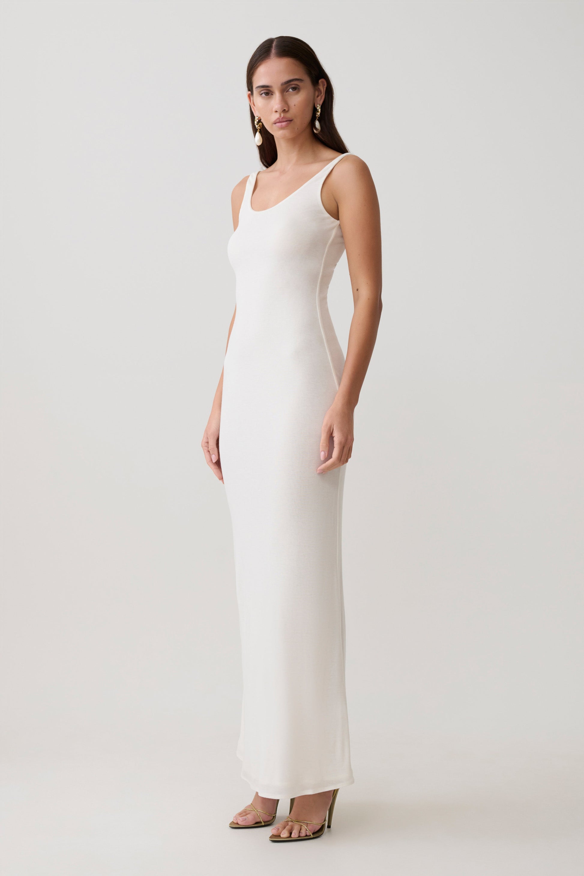 white v neck jersey dress ASOS Design - Textured Jersey Midi Swing Dress - Women - Polyester/Elastane - XS