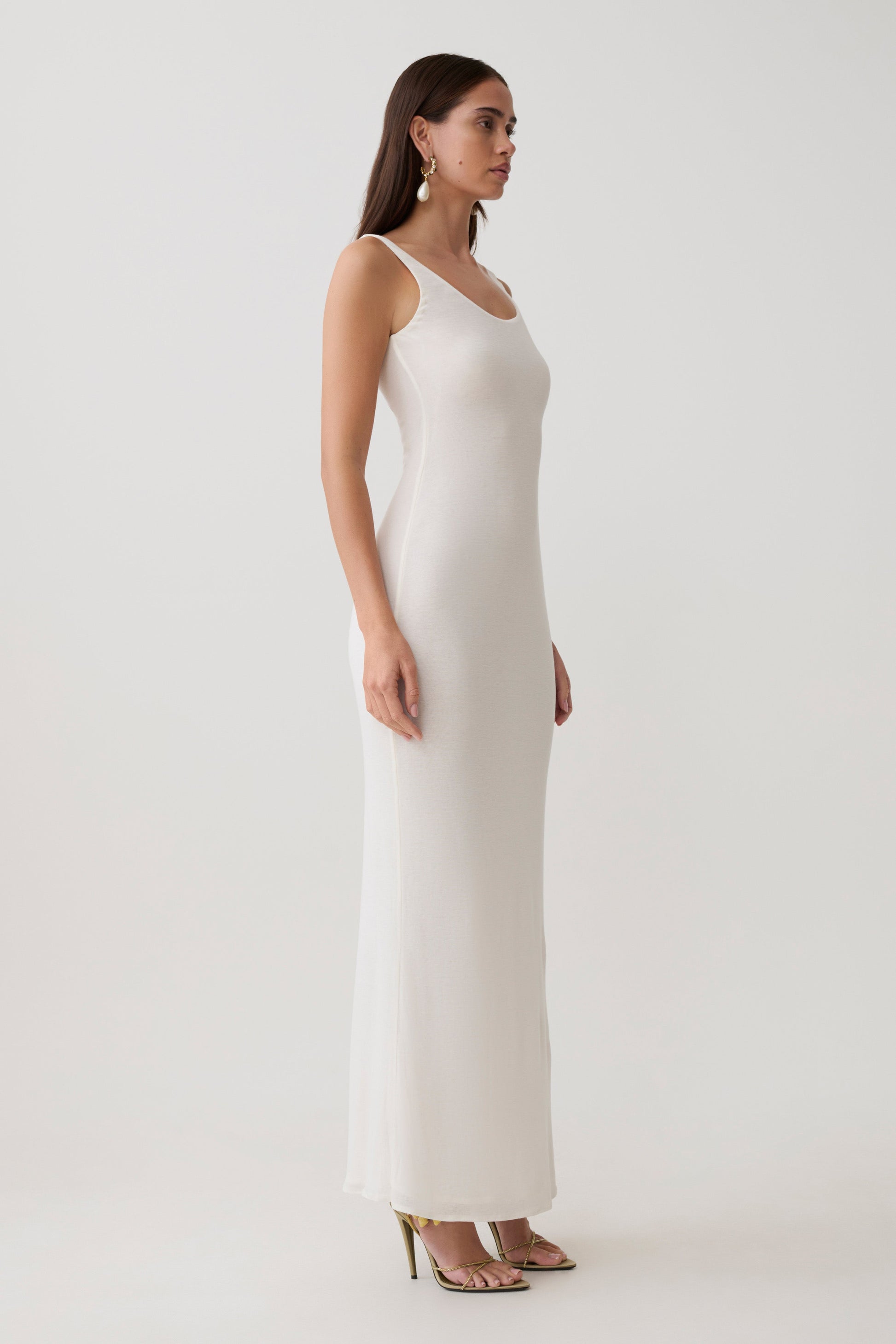 all white jersey dress Caroline Mini Dress Jersey