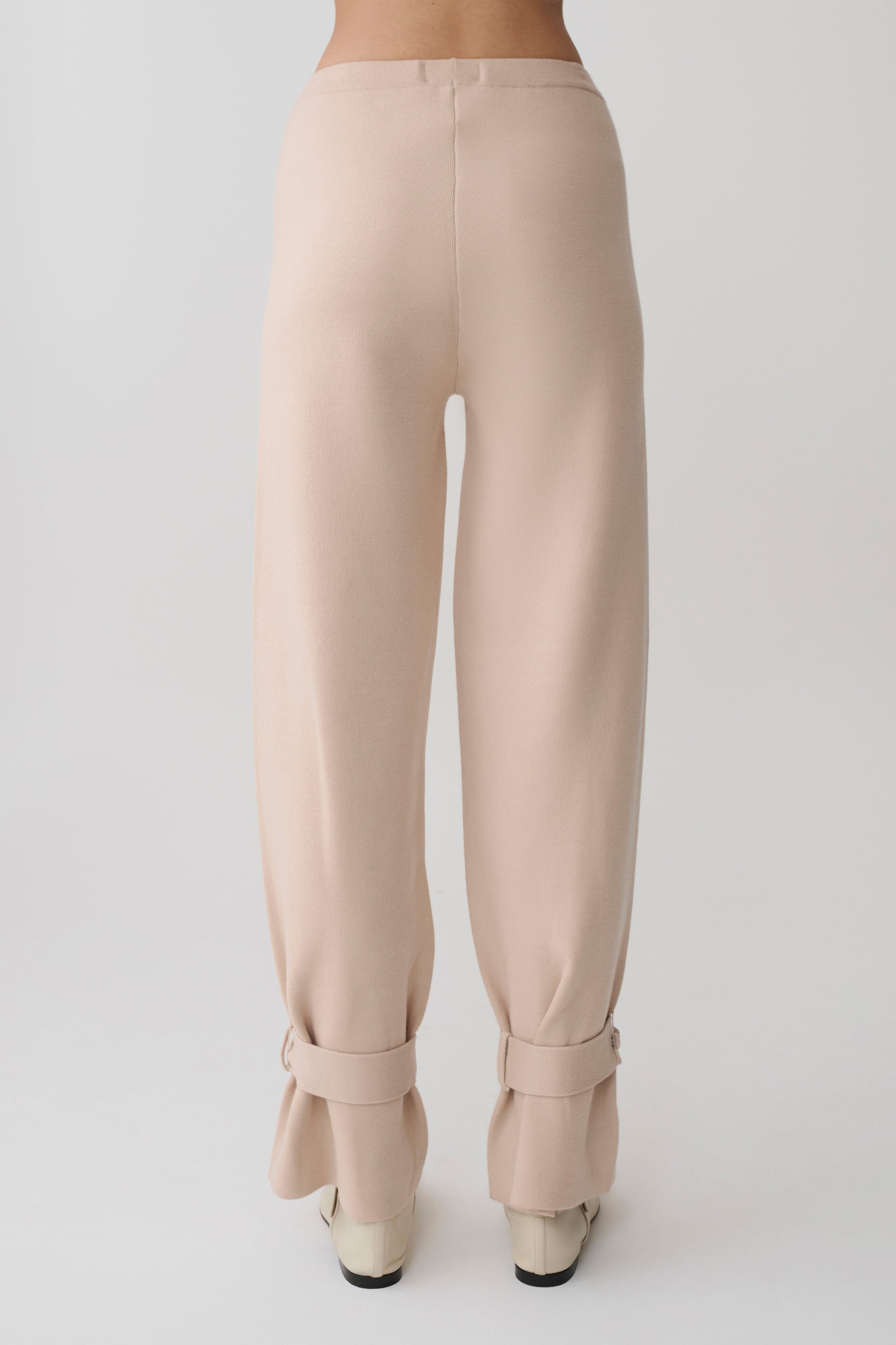 Blaine Knit Cuffed Wide Leg Pants - Oat Marle #6
