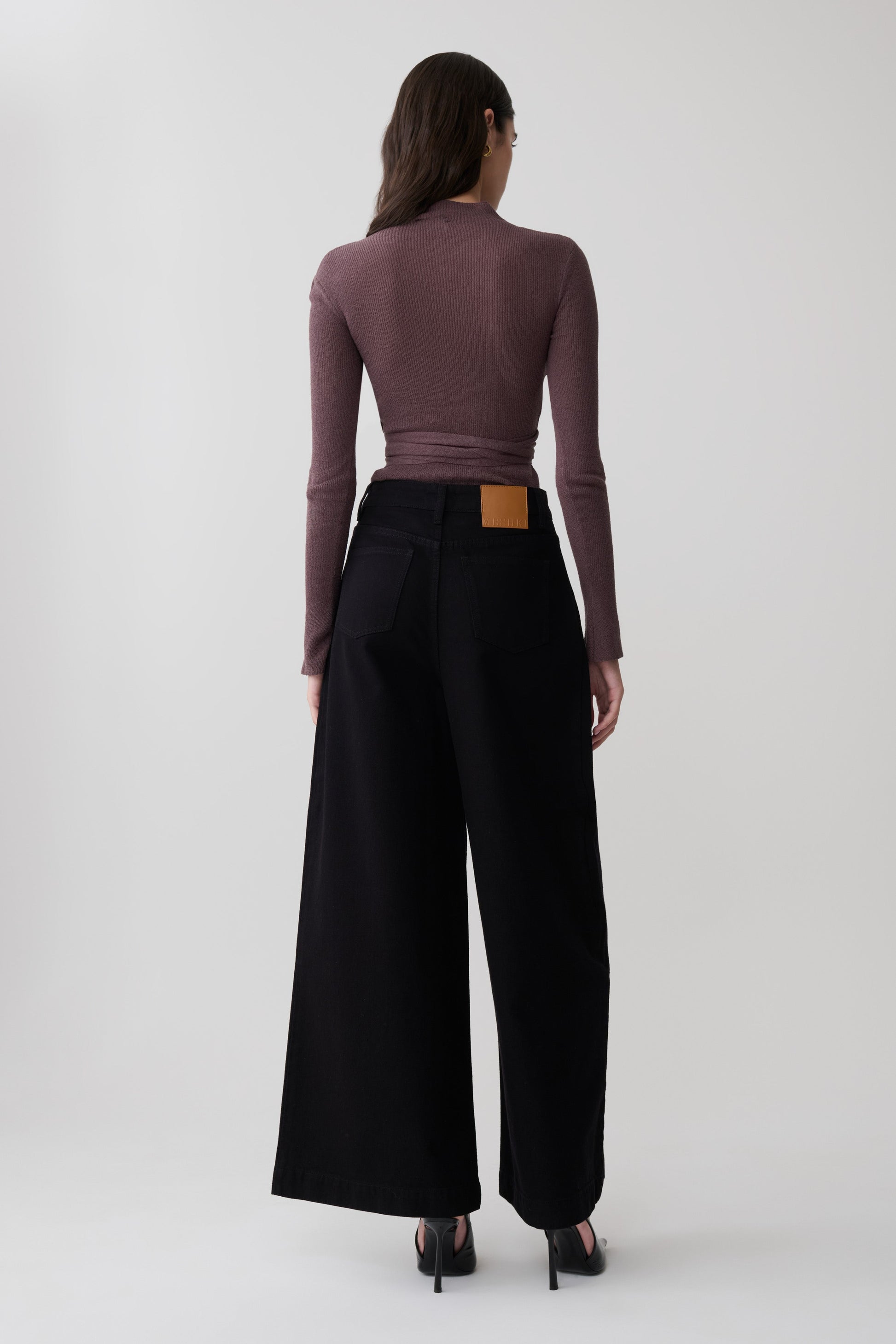 Lawson Wrap Knit Long Sleeve Top - Peppercorn #5