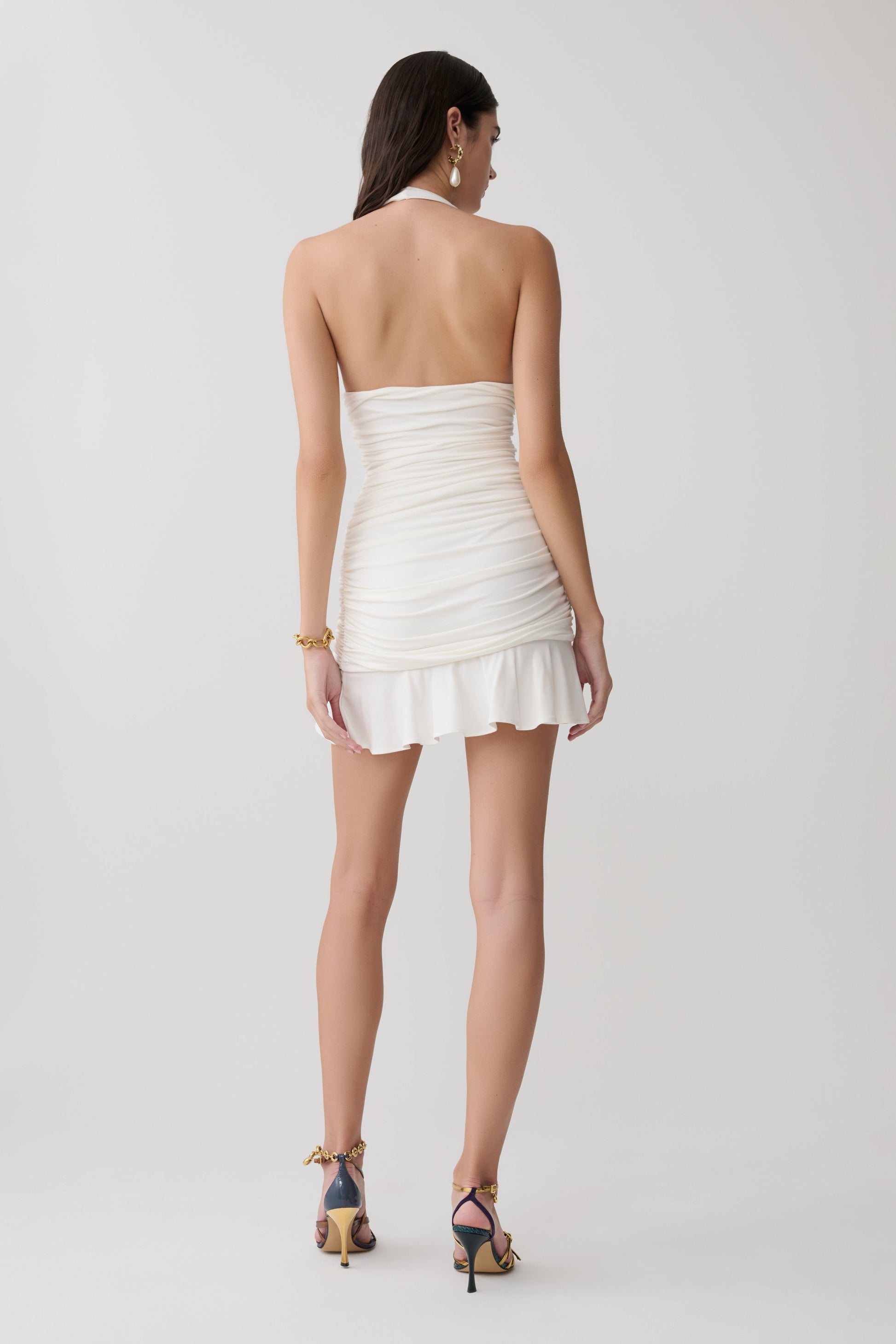 the peregrine mini dress Peregrine Modal Halter Mini Dress - Ivory
