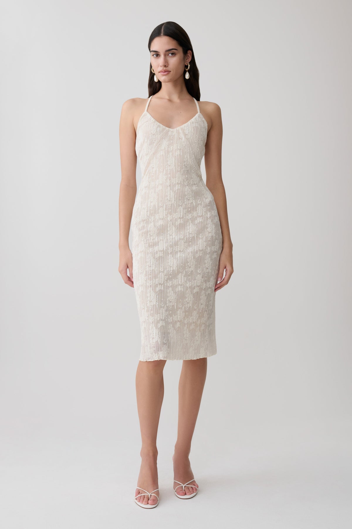 Ambrose Lace Midi Dress - Ivory