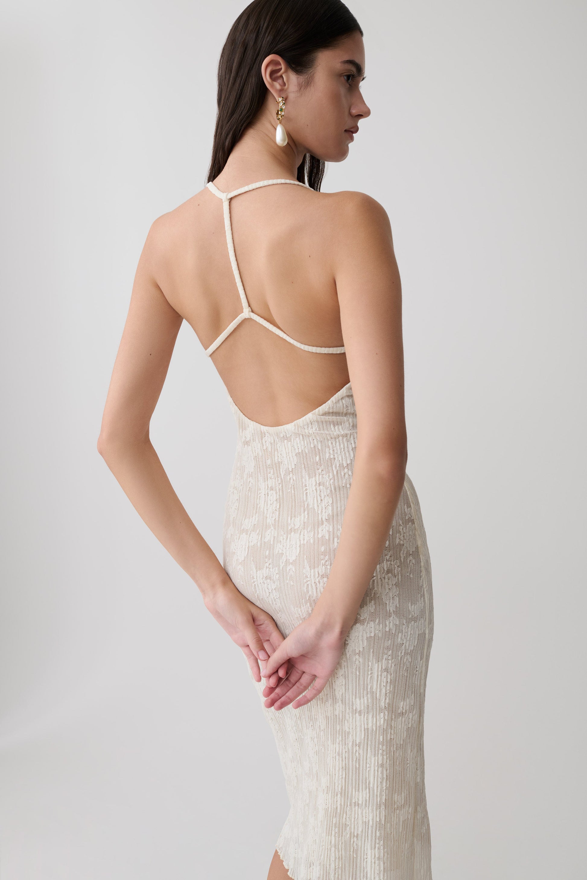 Ambrose Lace Midi Dress / Ivory | MESHKI