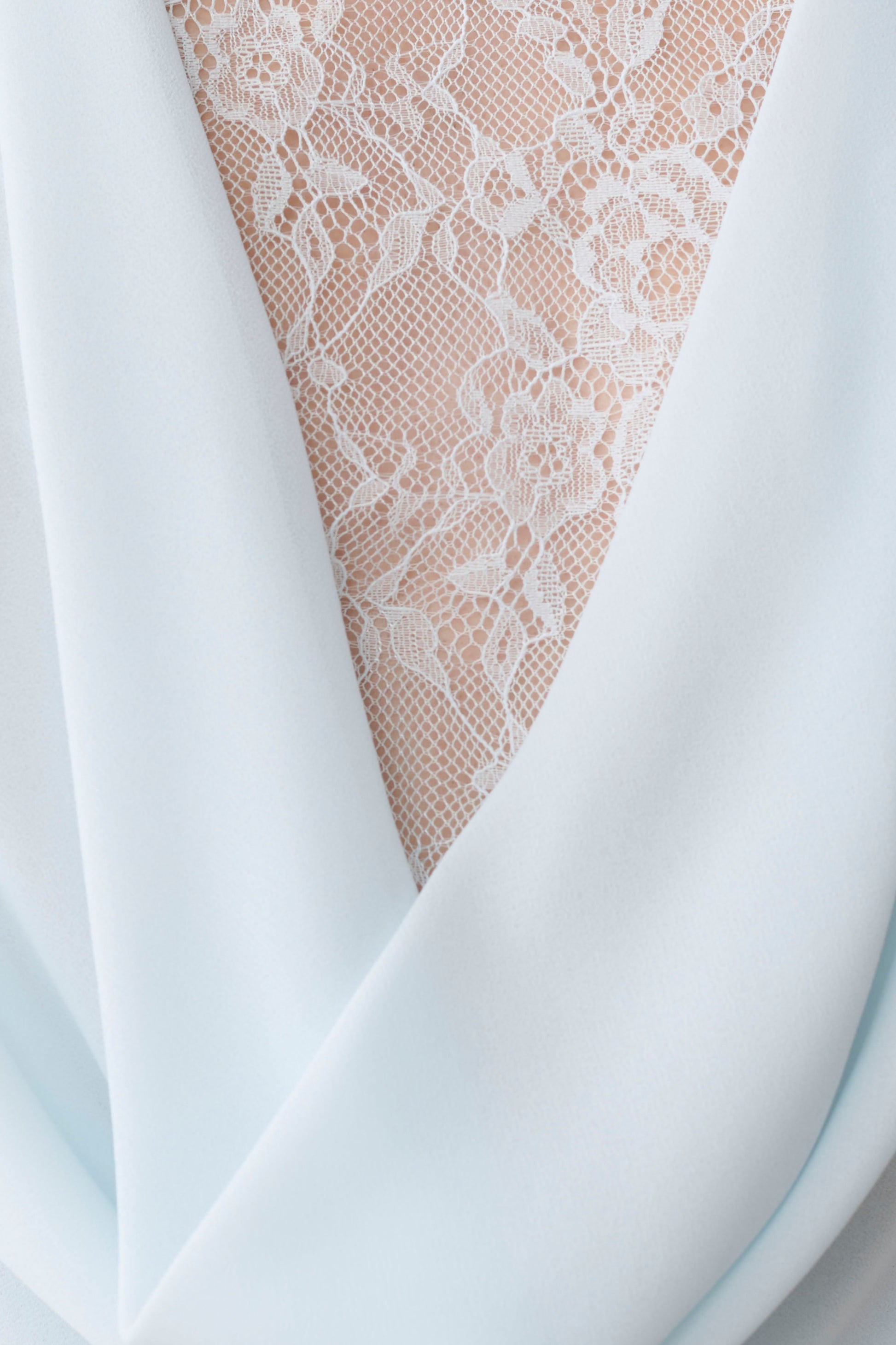 Arra Chiffon And Lace Halter Mini Dress - Ice Blue #6