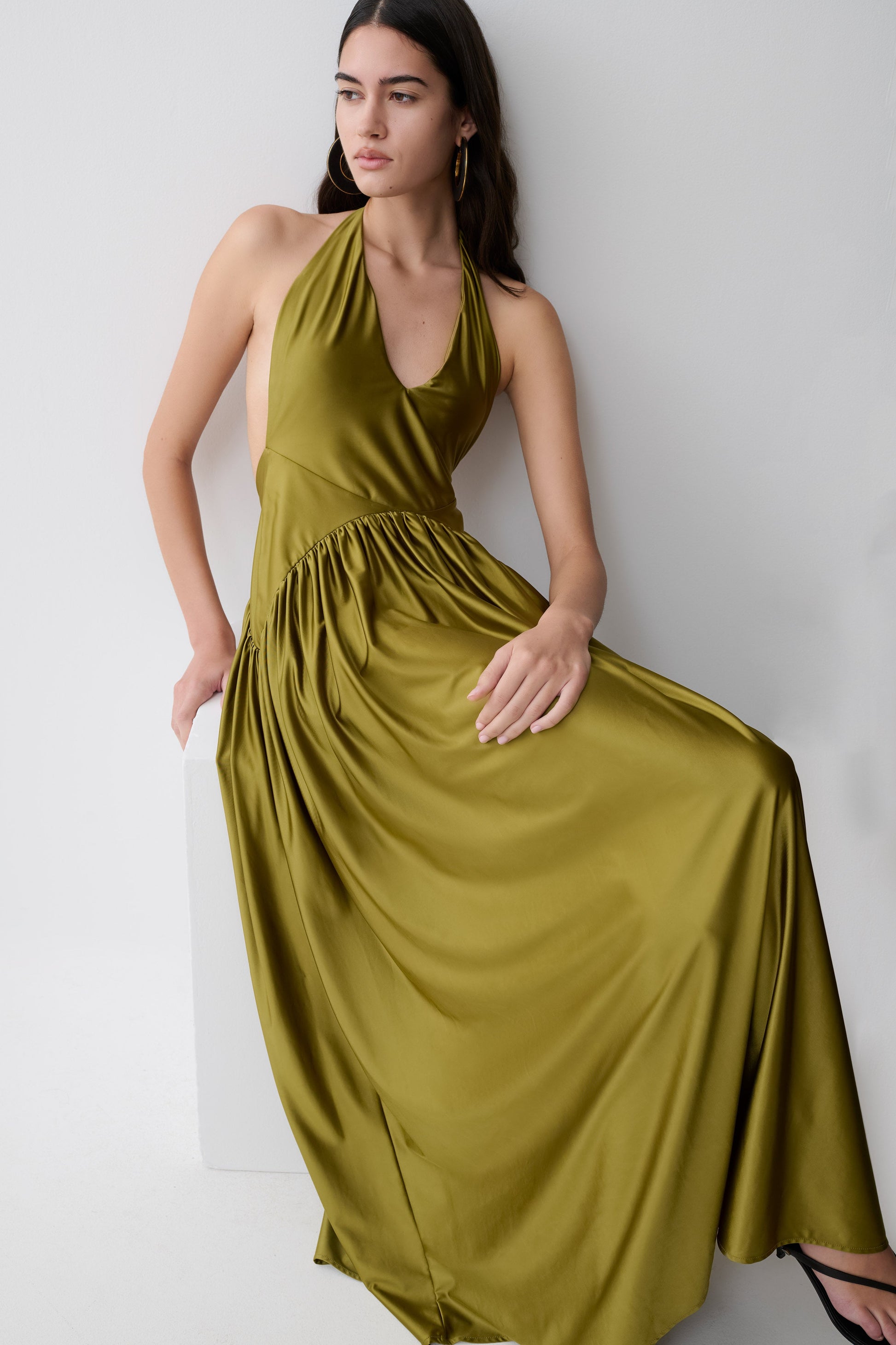 Cypress Halter Maxi Dress - Olive #6