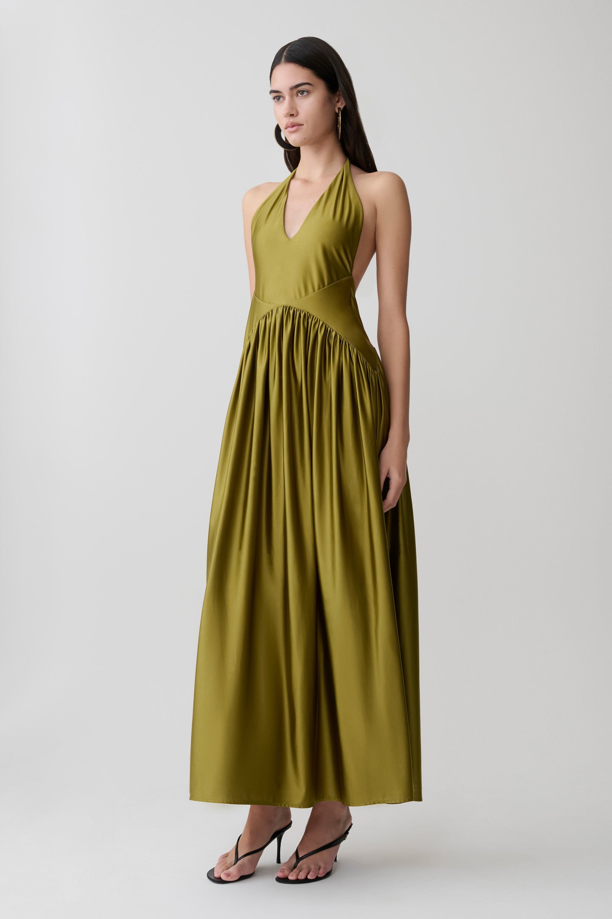 Cypress Halter Maxi Dress - Olive #4