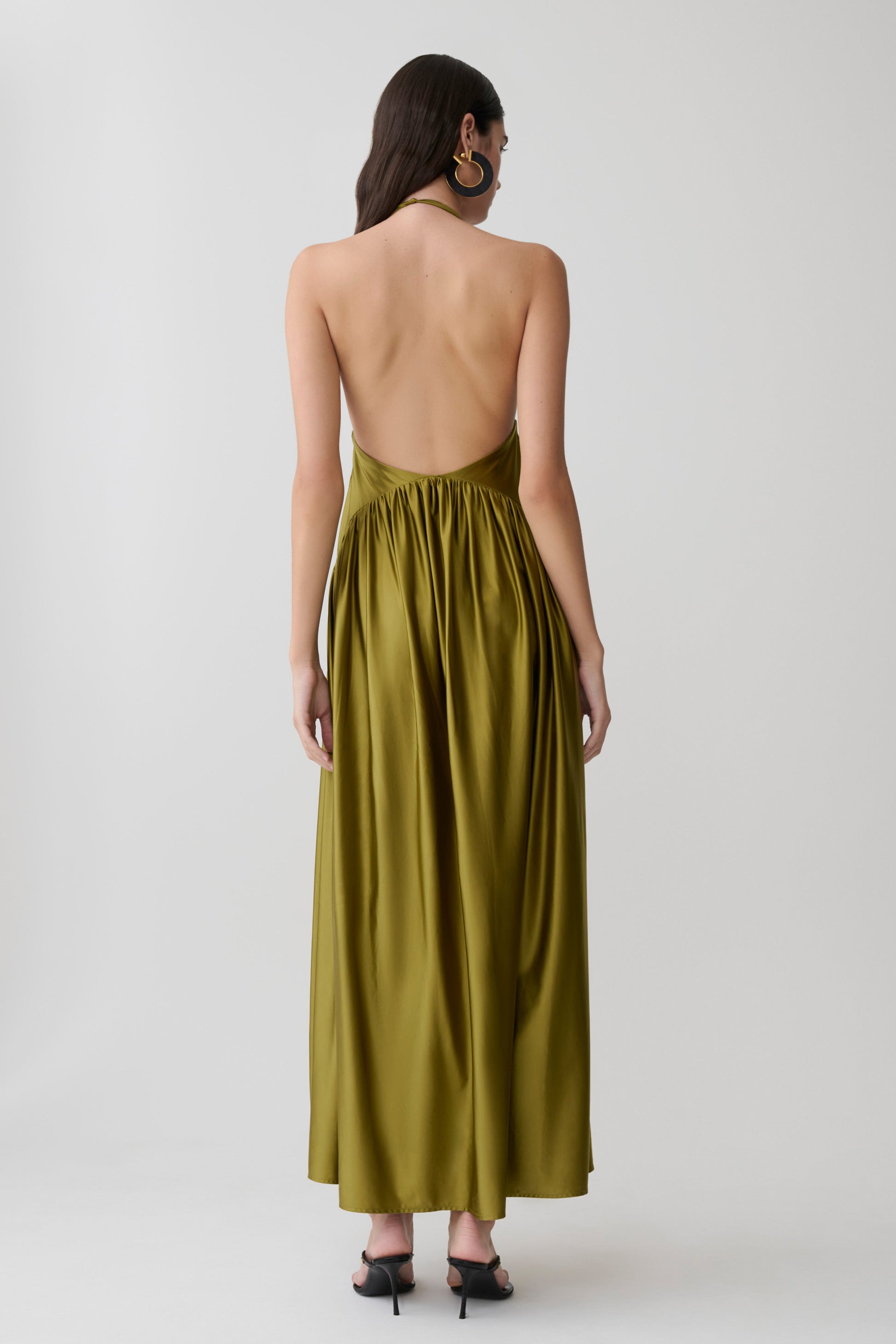 Cypress Halter Maxi Dress - Olive #2