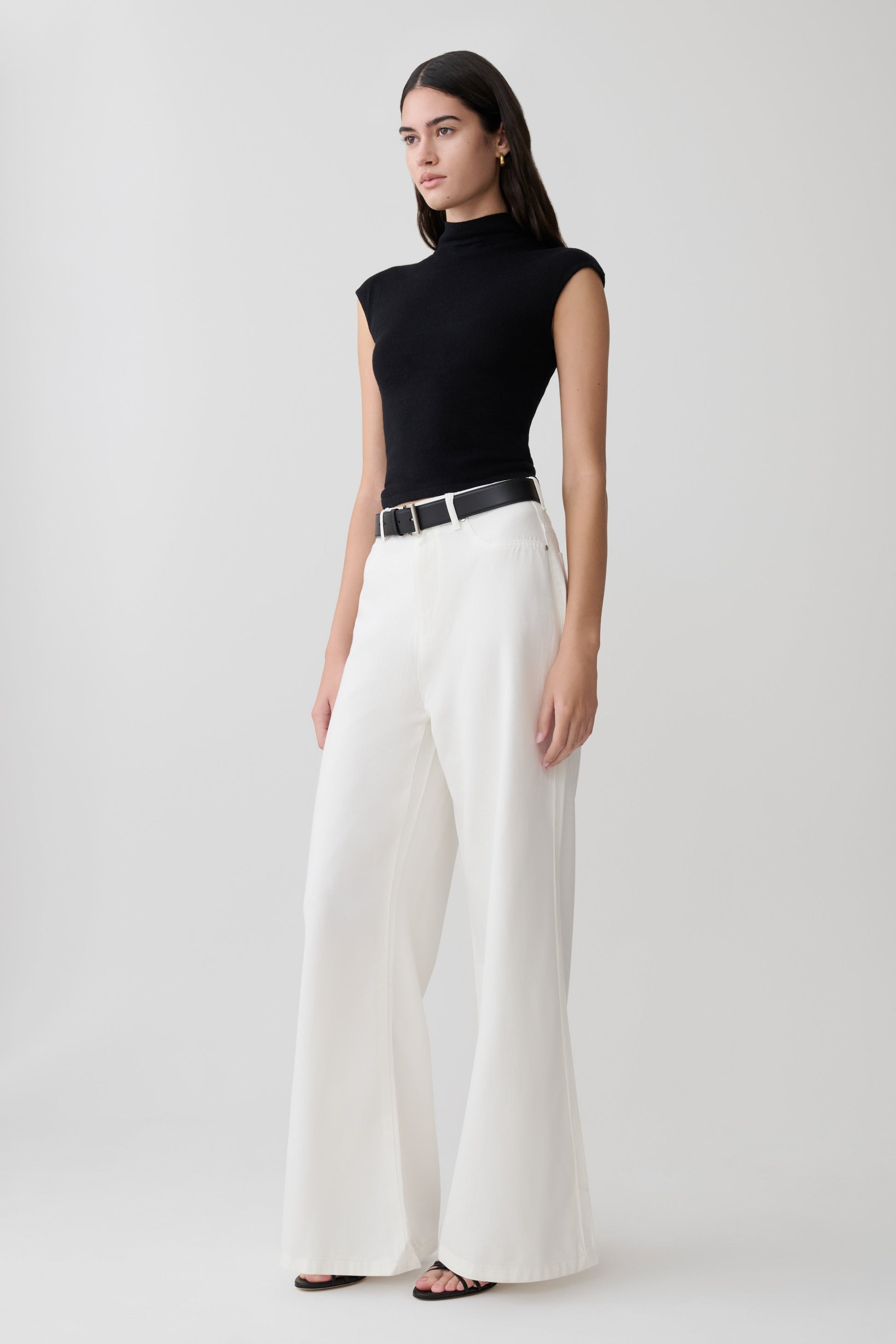 Shae Wide Leg Denim Jeans - White #3