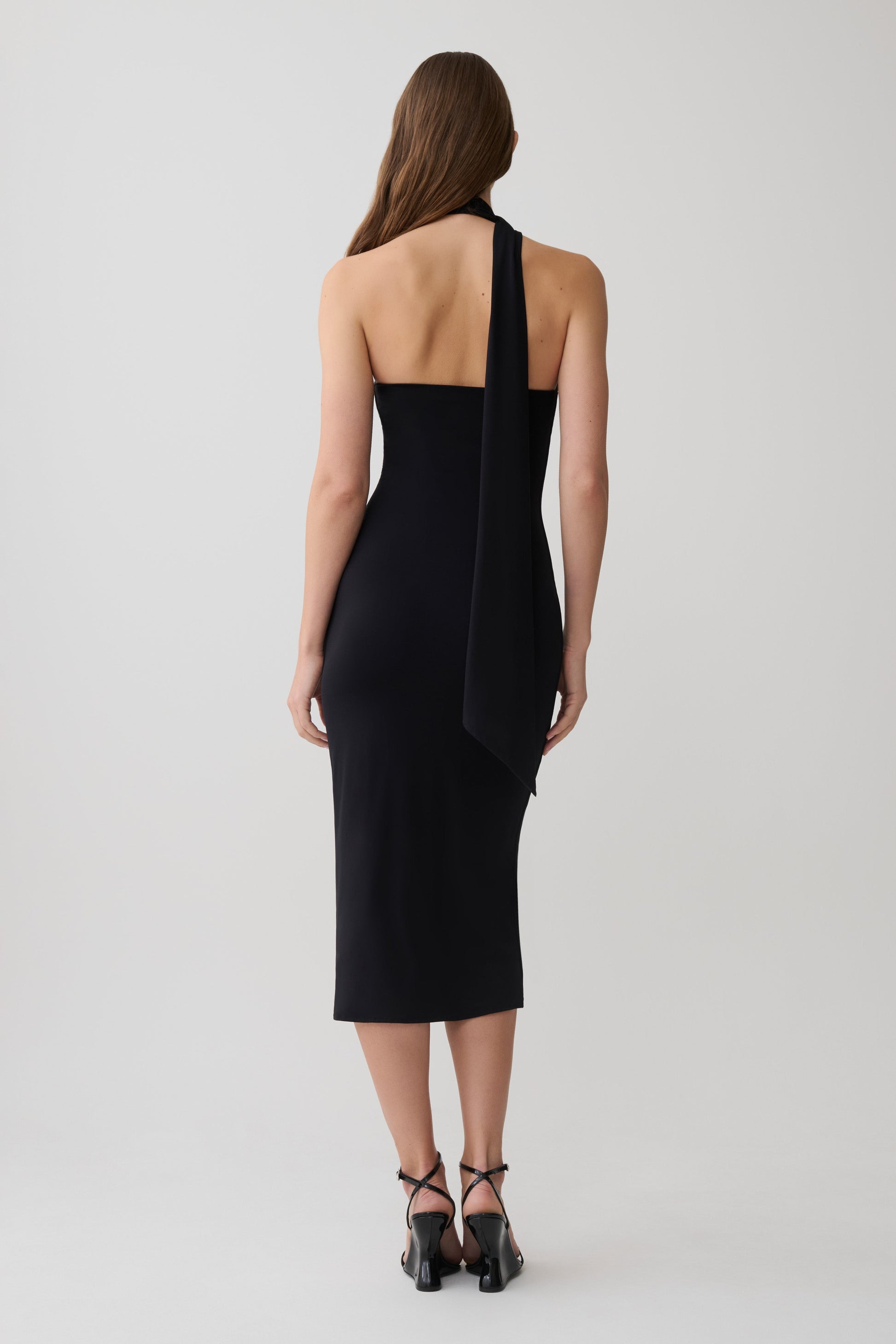 tie shoulder cocktail dress Lily Black Tie Shoulder Formal Maxi Dress - US 8