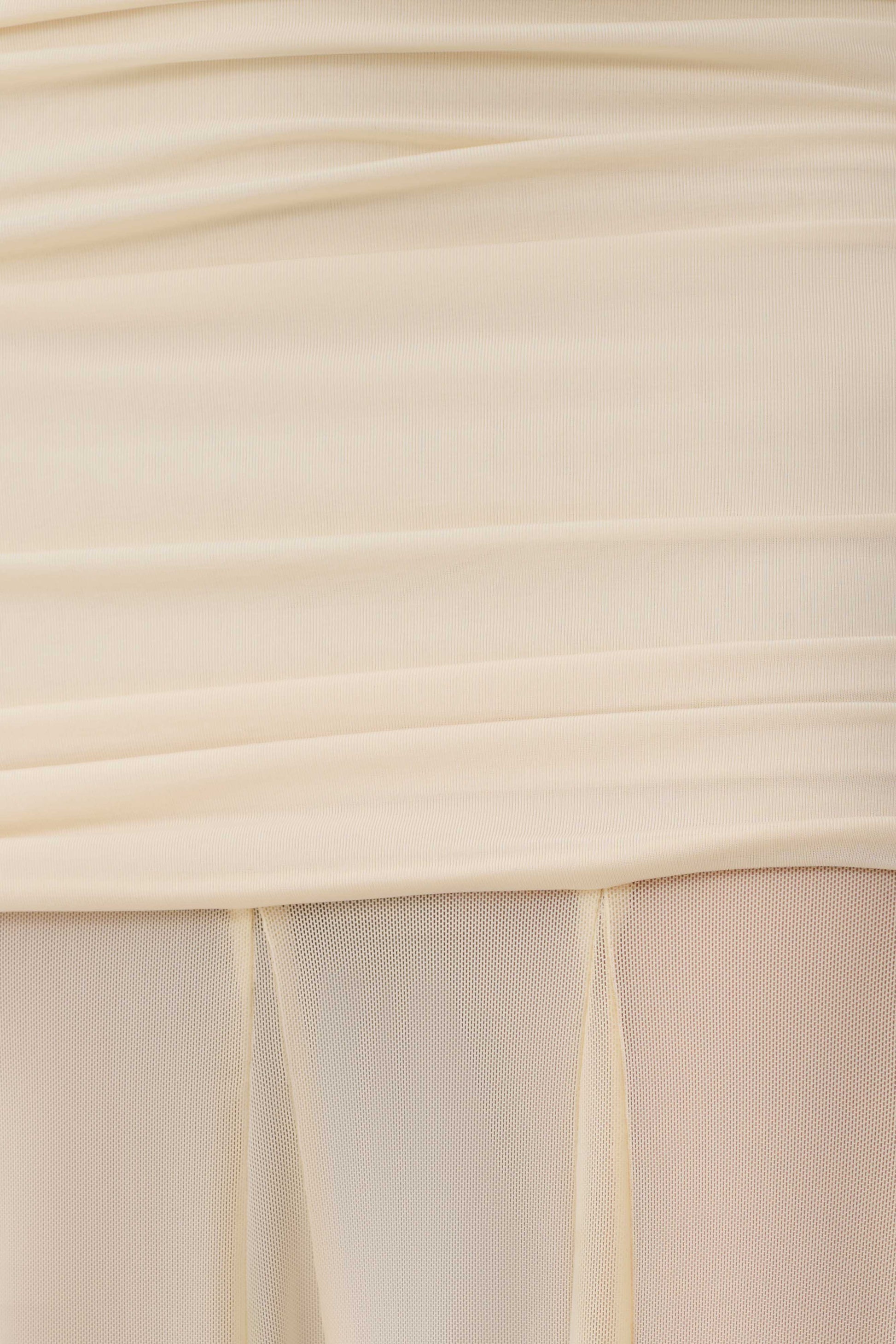 Jorja Draped Halter Slinky Maxi Dress - Ivory #6