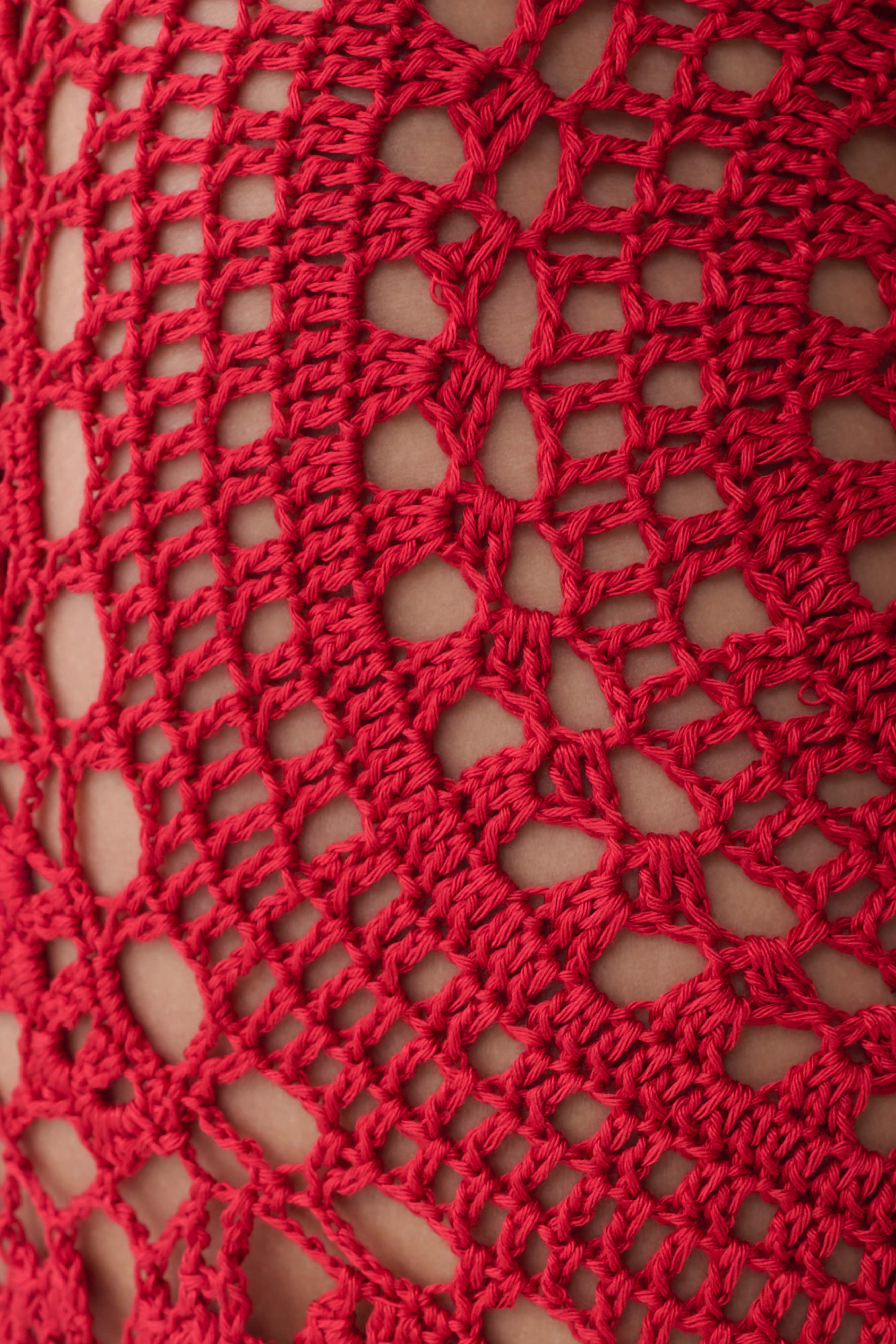 Marvin Crochet Mini Skirt - Red | MESHKI US