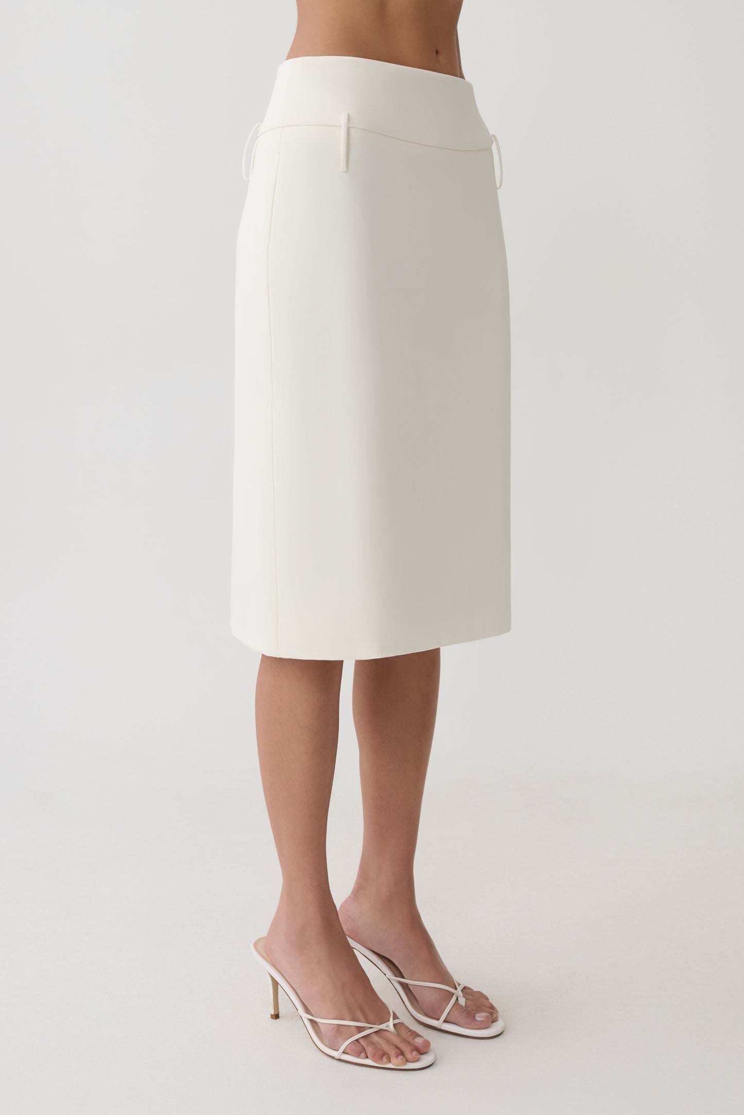 Brooke Suiting Midi Skirt - Ivory